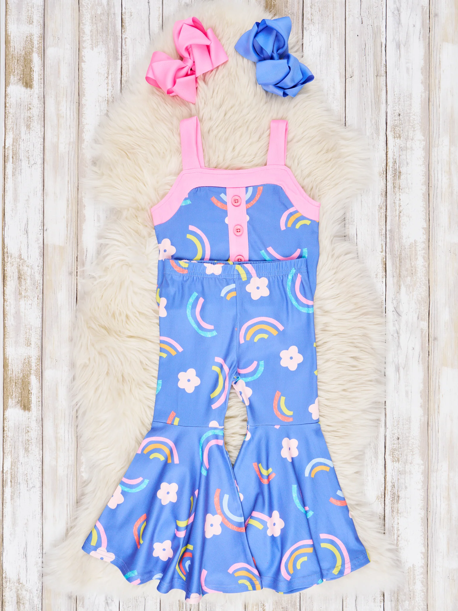 Floral Rainbow Tank & Bell Bottoms Outfit - Image 2