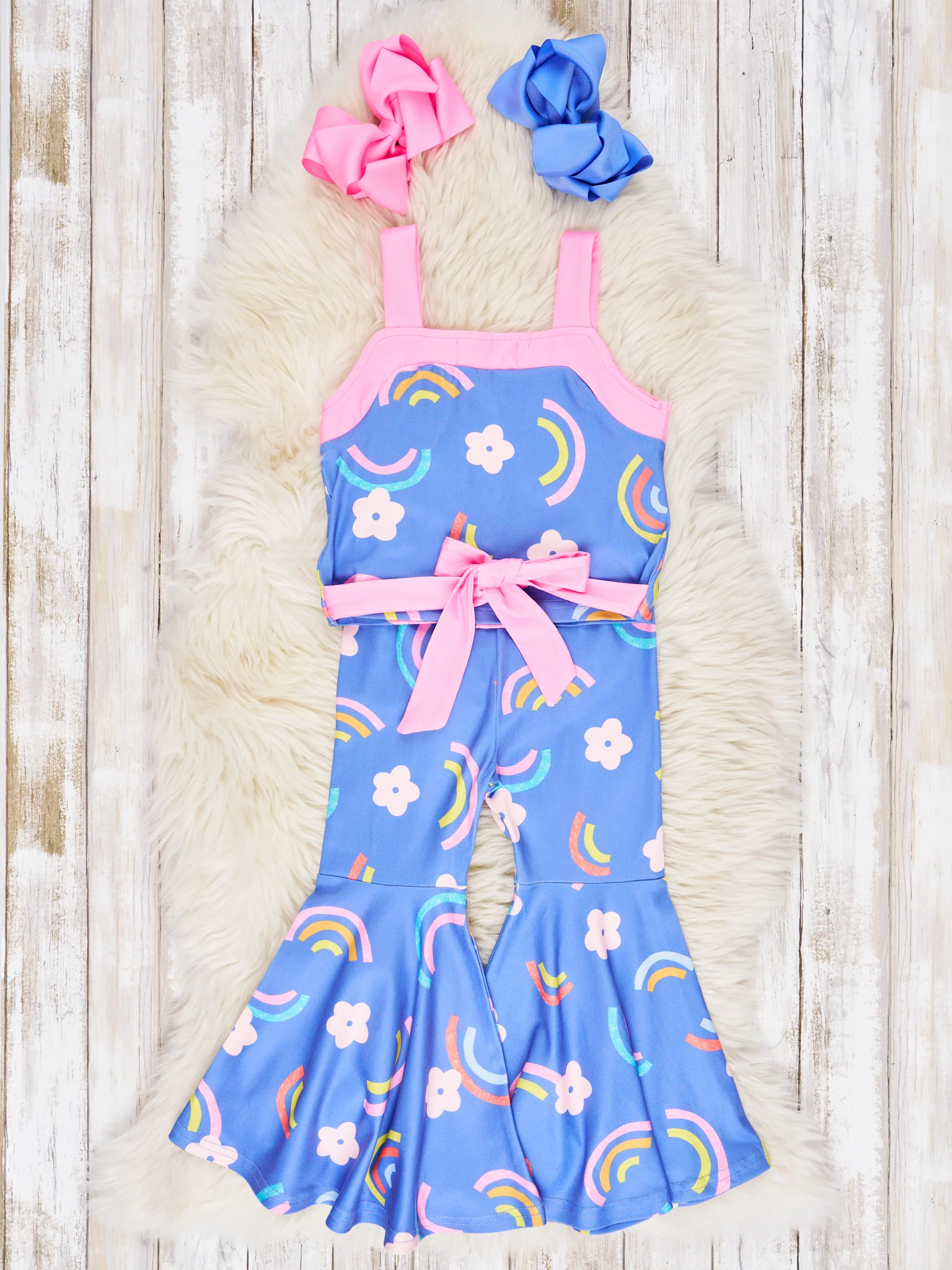 Floral Rainbow Tank & Bell Bottoms Outfit - Image 3