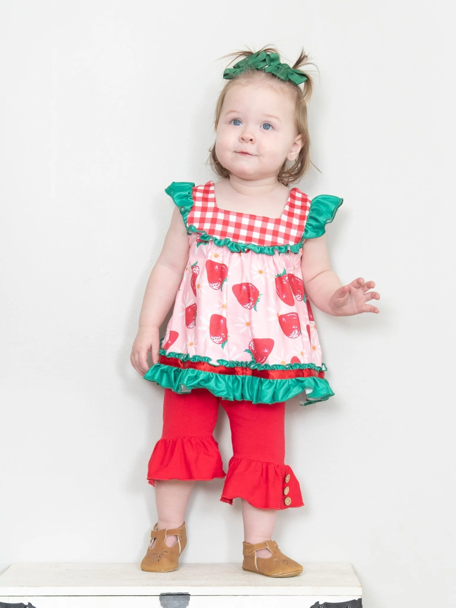 Floral Strawberry Ruffle Outfit