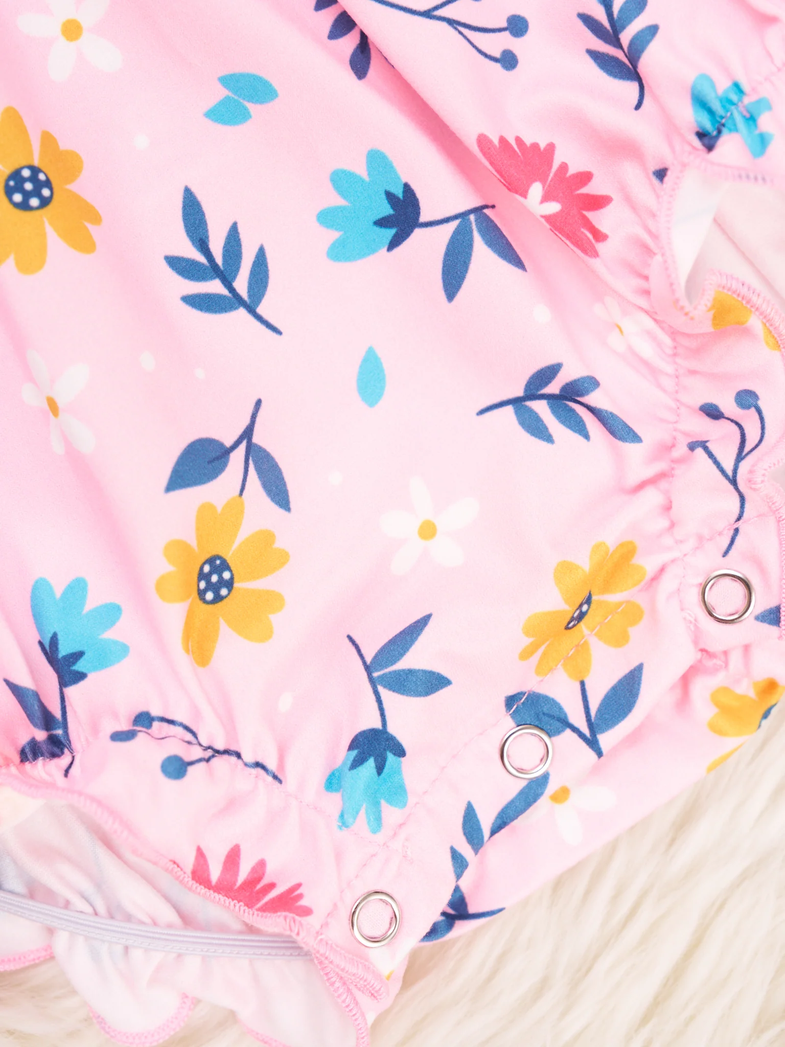 Floral Tank Bow Ruffle Romper - Image 2
