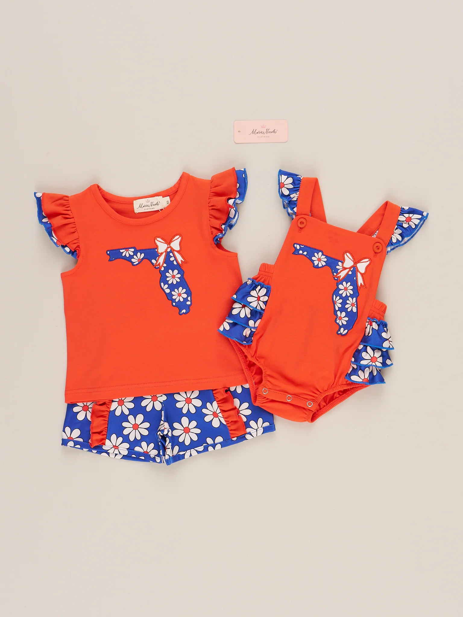 Florida Embroidered Floral Ruffle Bubble Romper - Image 3