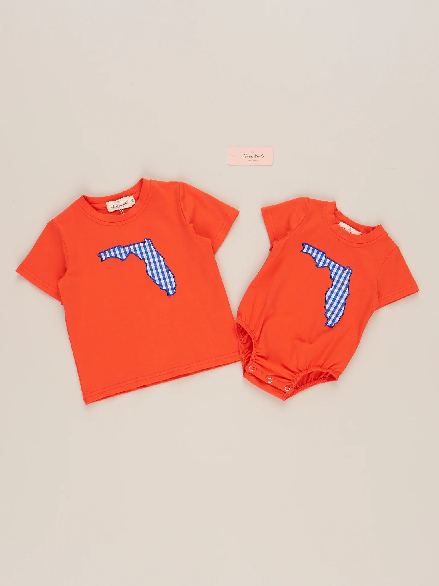 Florida Embroidered Gingham Bubble Romper - Image 2