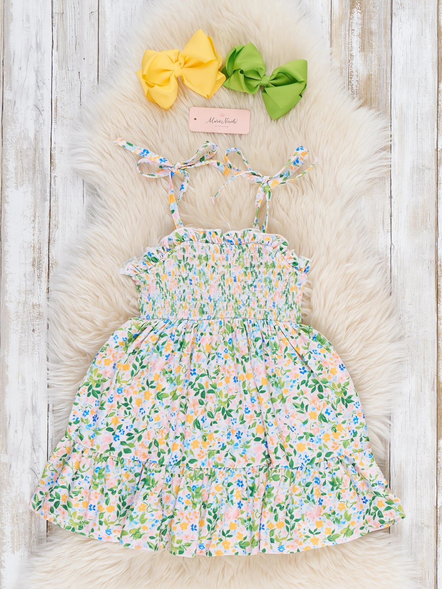 Flowerfield Twirl Smocked Ruffle Dress - Image 2