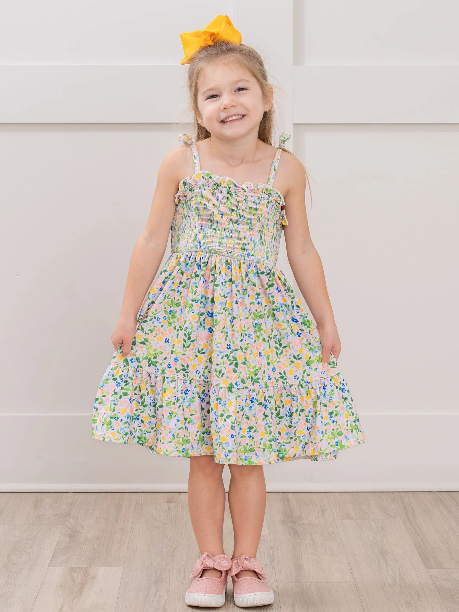 Flowerfield Twirl Smocked Ruffle Dress - Image 4