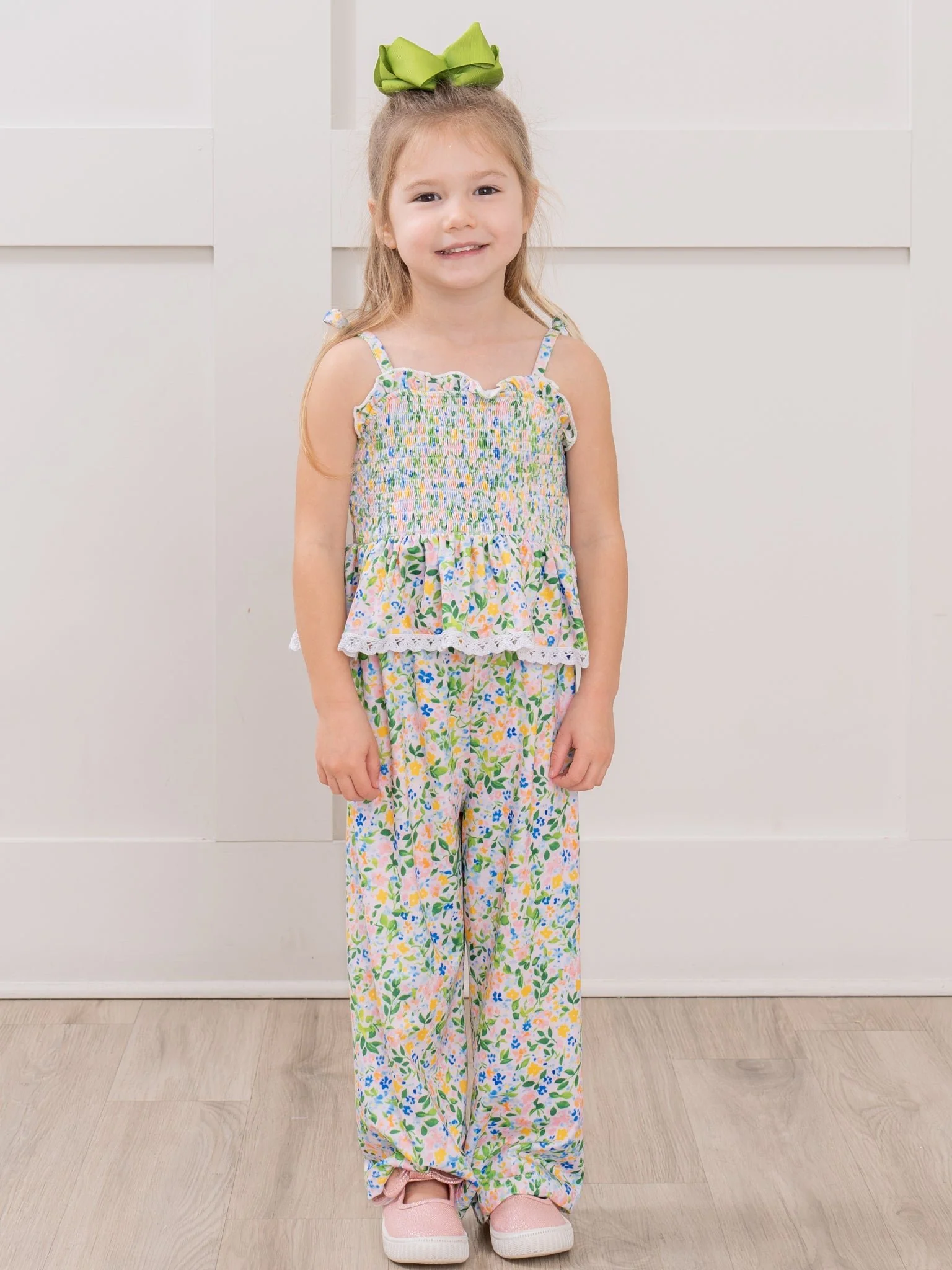 Flowerfield Twirl Smocked Ruffle Outfit