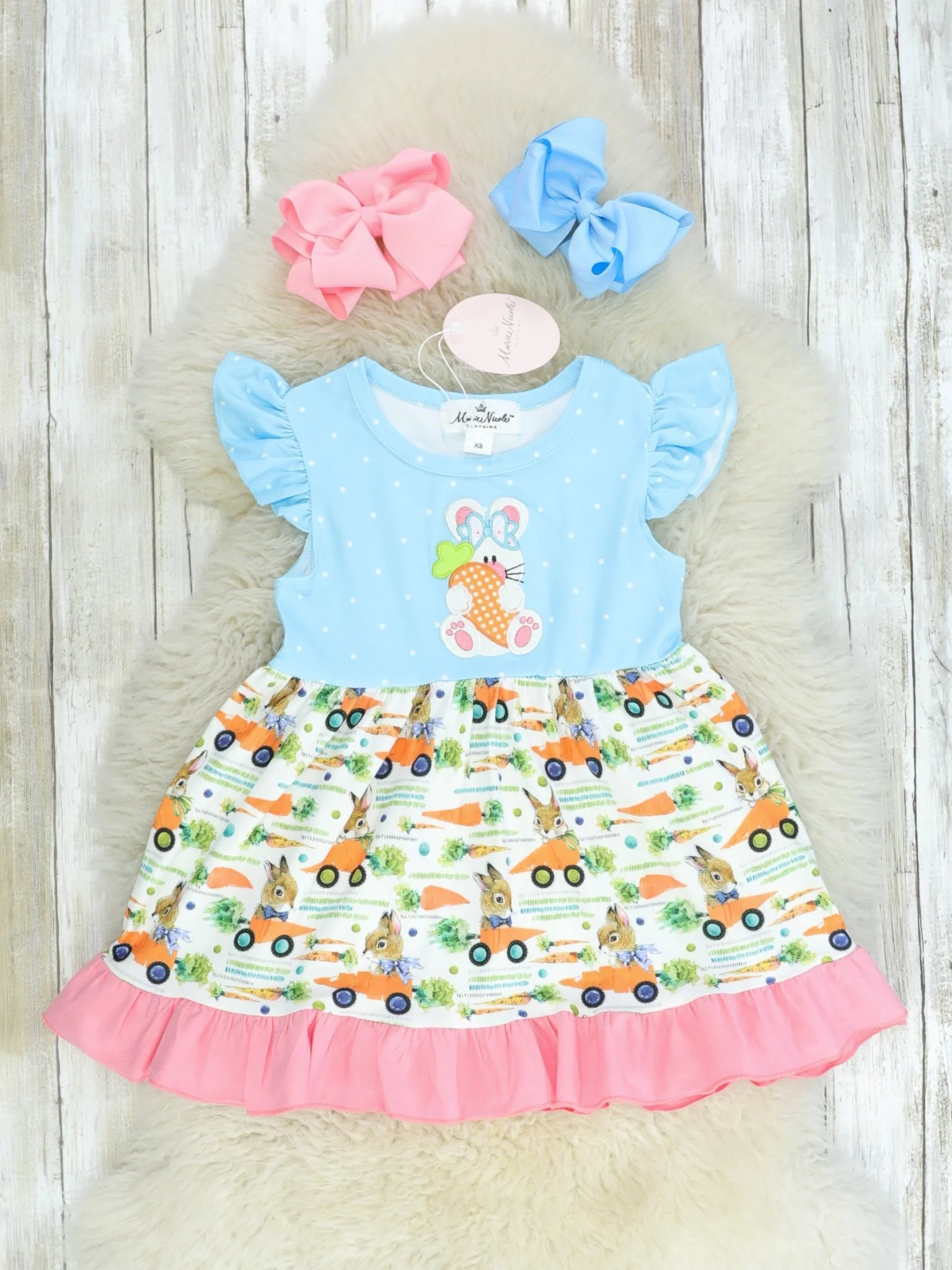 Flutter Sleeve Bunny Carrot Dress