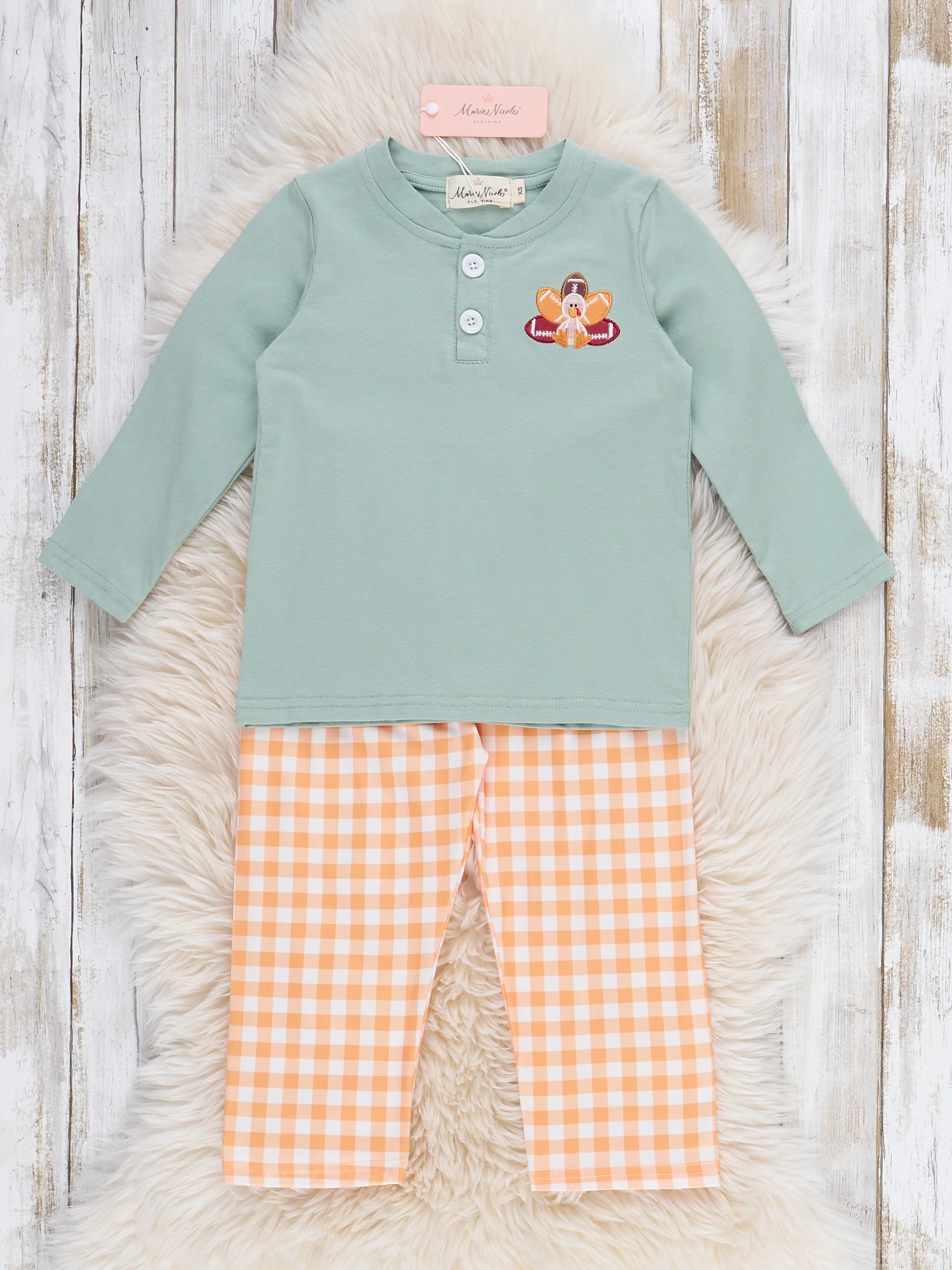 Football Feathers Embroidered Outfit