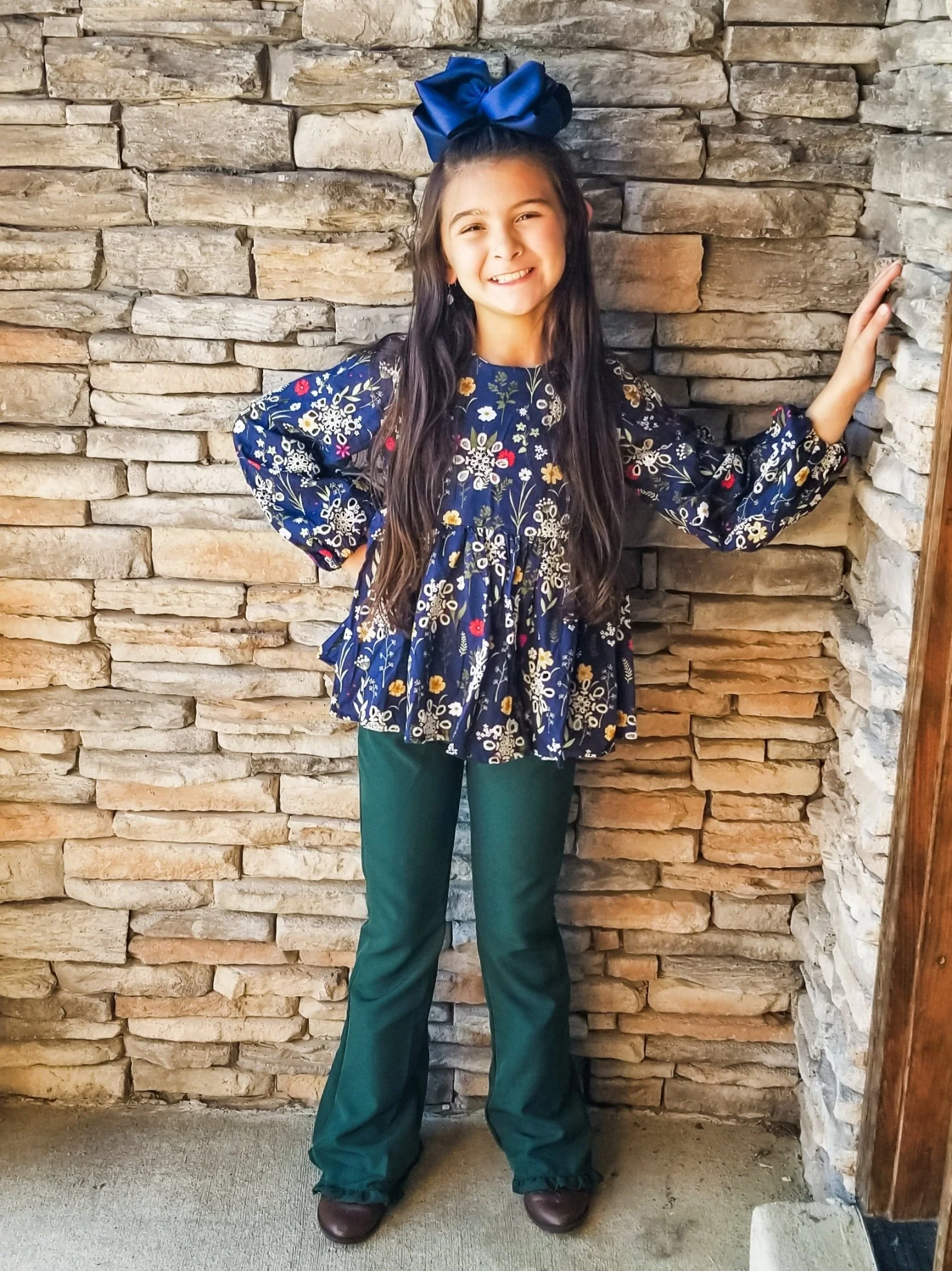 Forest Green Ruffle Bell Bottoms - Image 5