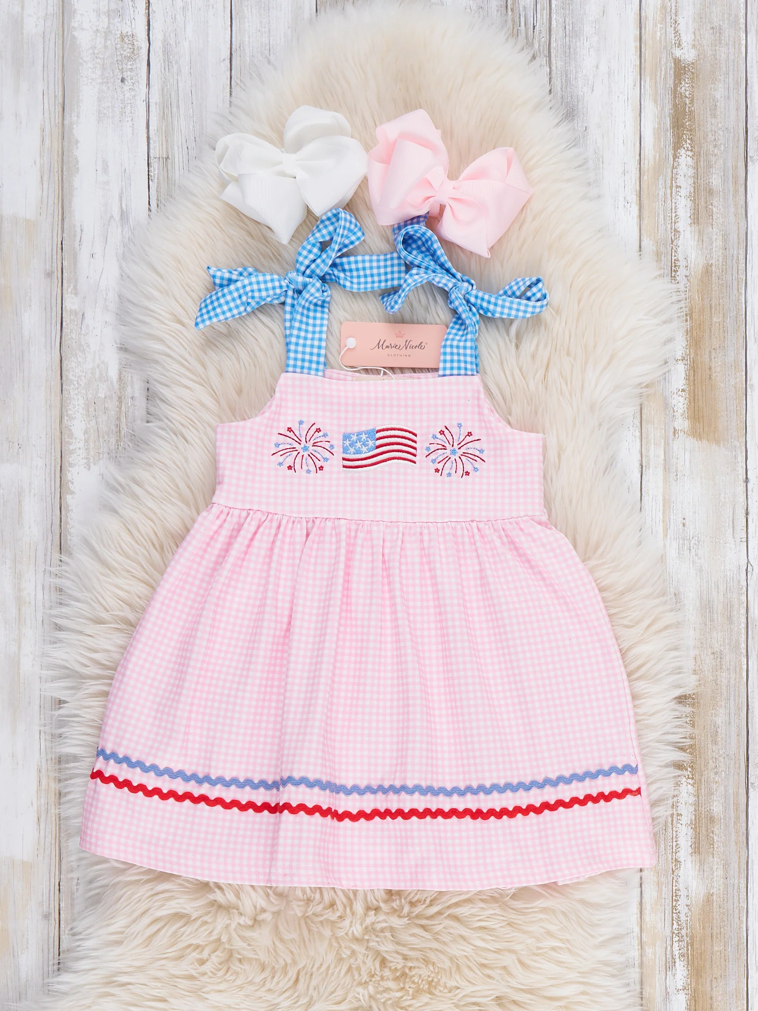 Freedom Sparkles Embroidered Dress