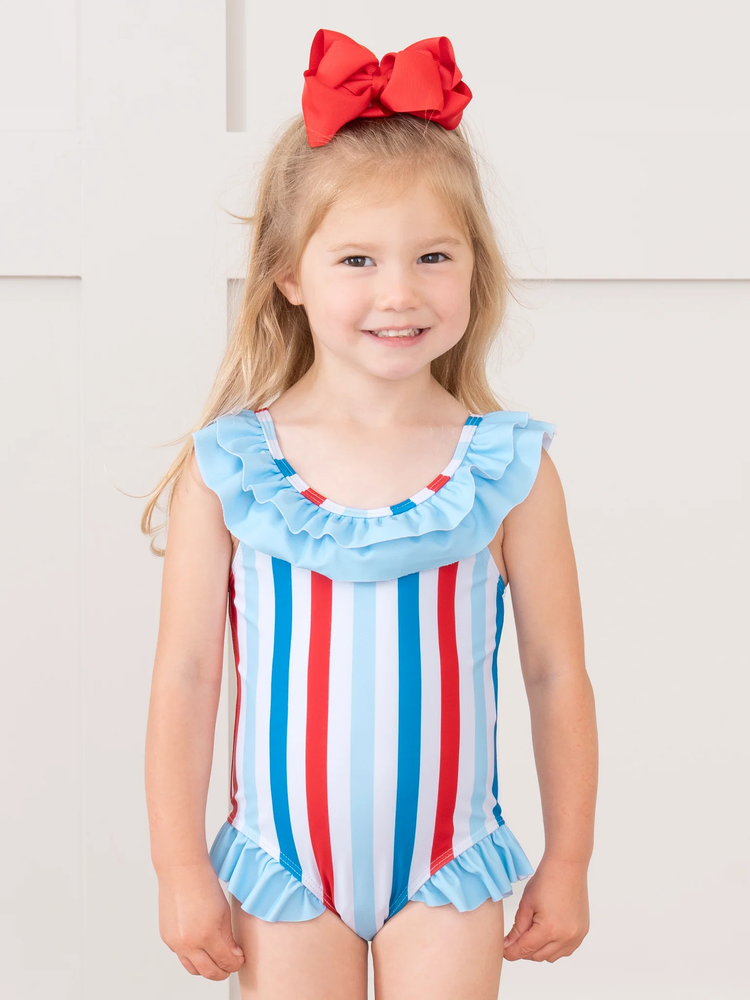 Freedom Stripes Ruffle Swimsuit