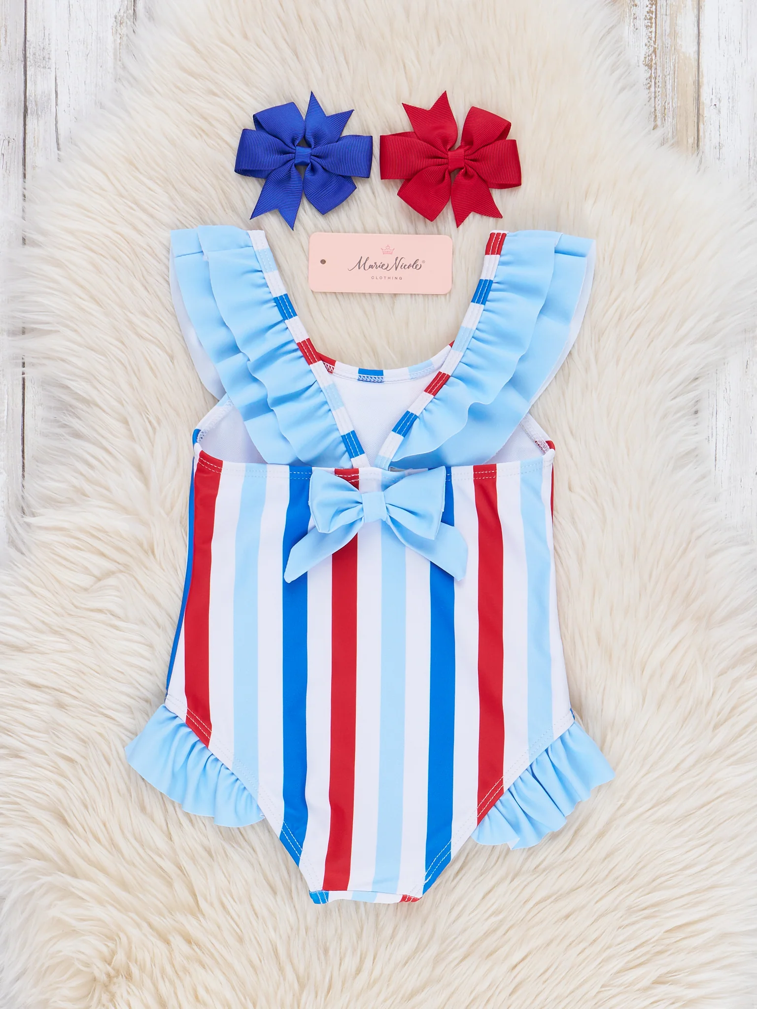 Freedom Stripes Ruffle Swimsuit - Image 3