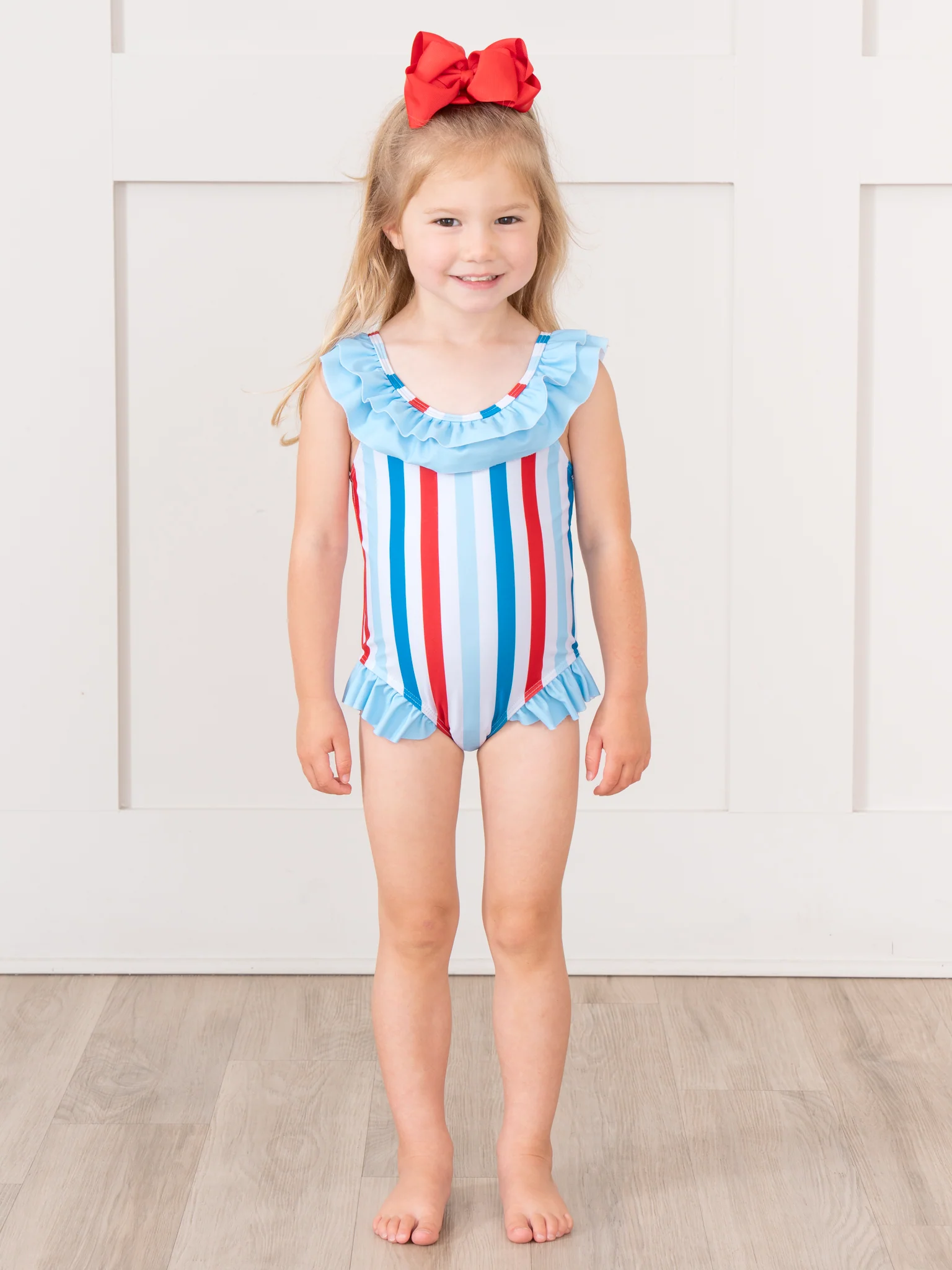 Freedom Stripes Ruffle Swimsuit - Image 5