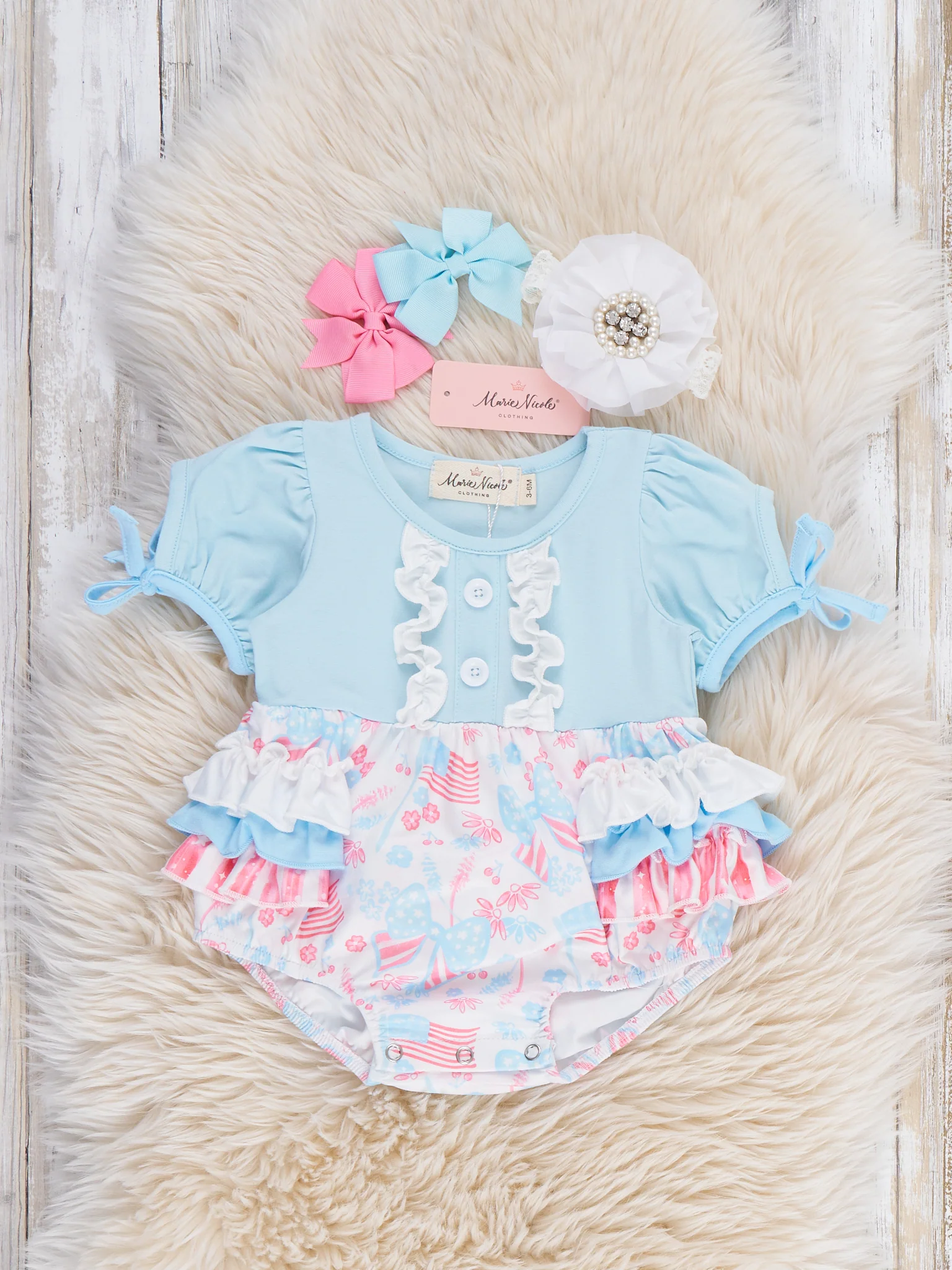 Freedom Twirl Ruffle Bubble Romper