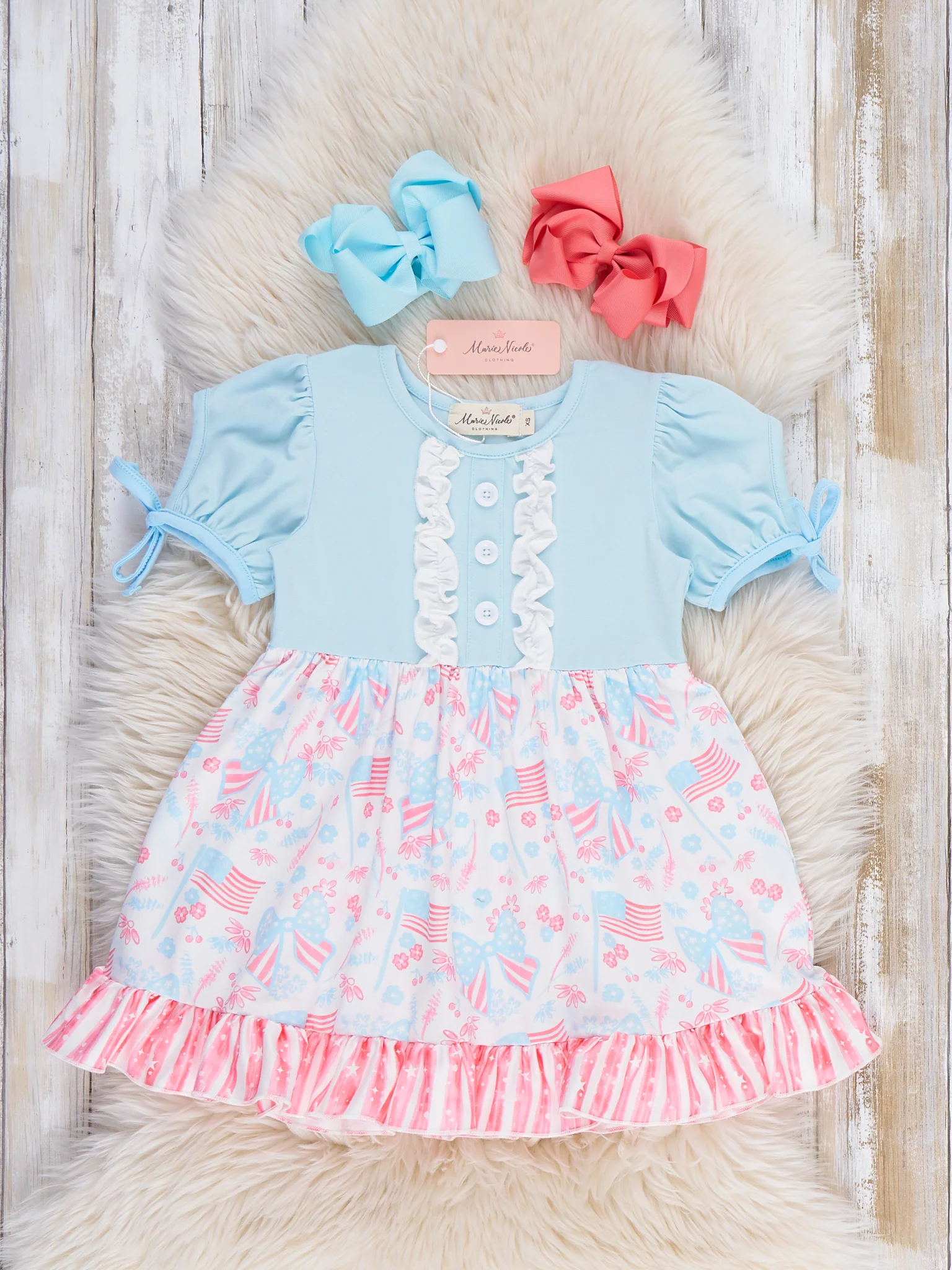 Freedom Twirl Ruffle Dress