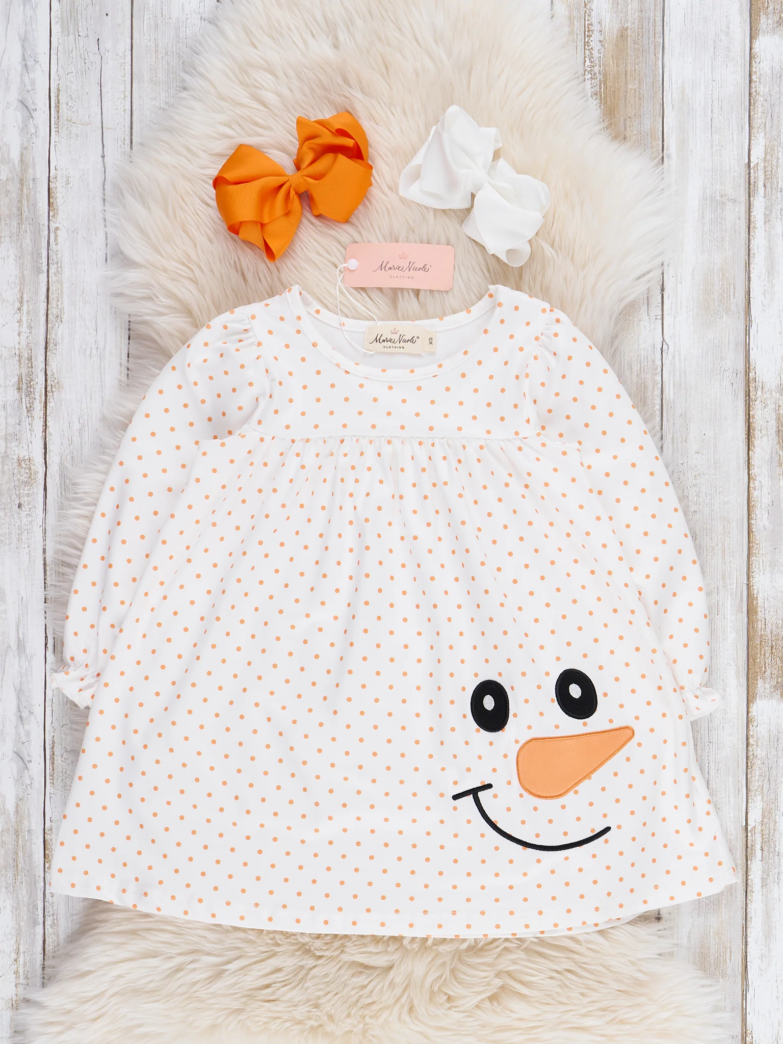 Frosty Smiles Embroidered Dress