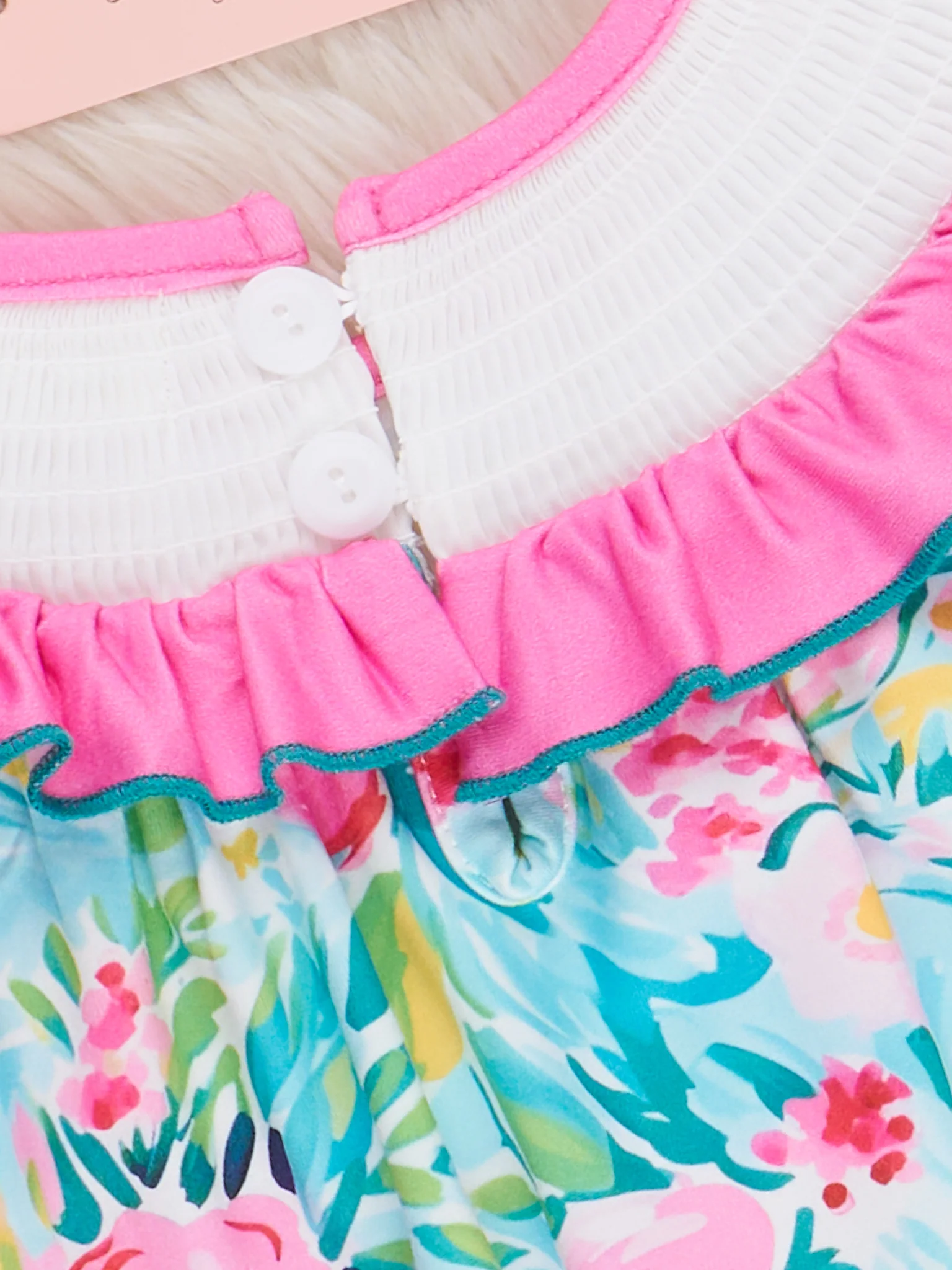 Fruity Summer Garden Smocked Dress - Image 3