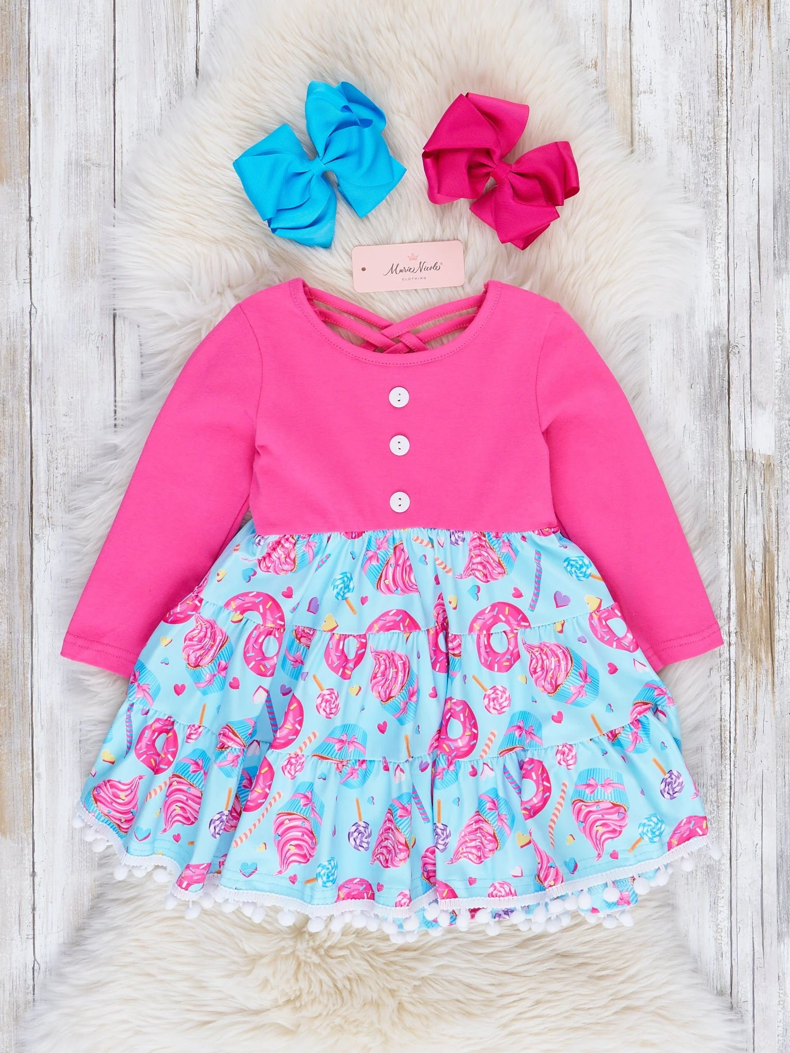 Fuchsia & Blue Donuts Dress