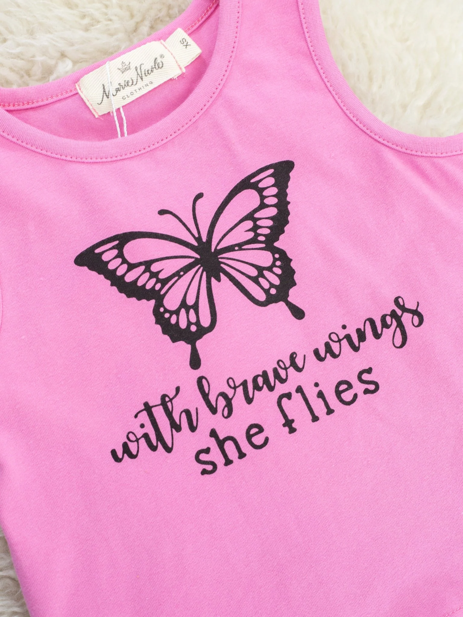 Fuchsia "She Flies" Butterfly Bell Bottom Outfit - Image 3