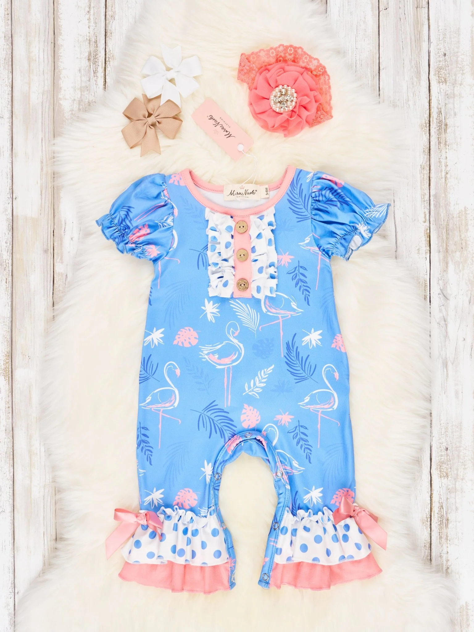 Fun Flamingo Ruffle Romper