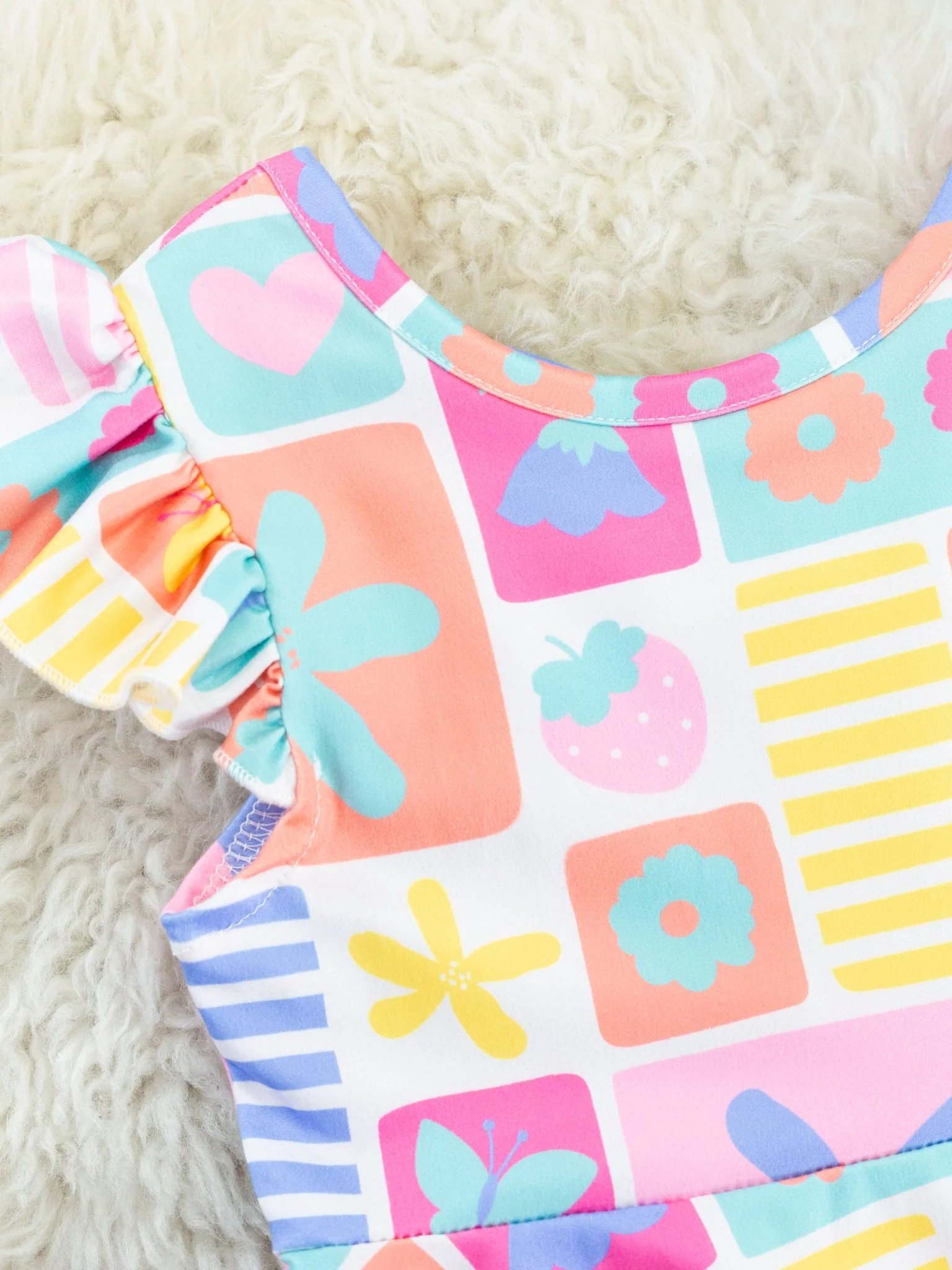 Fun Floral Geometric Swing Dress - Image 3