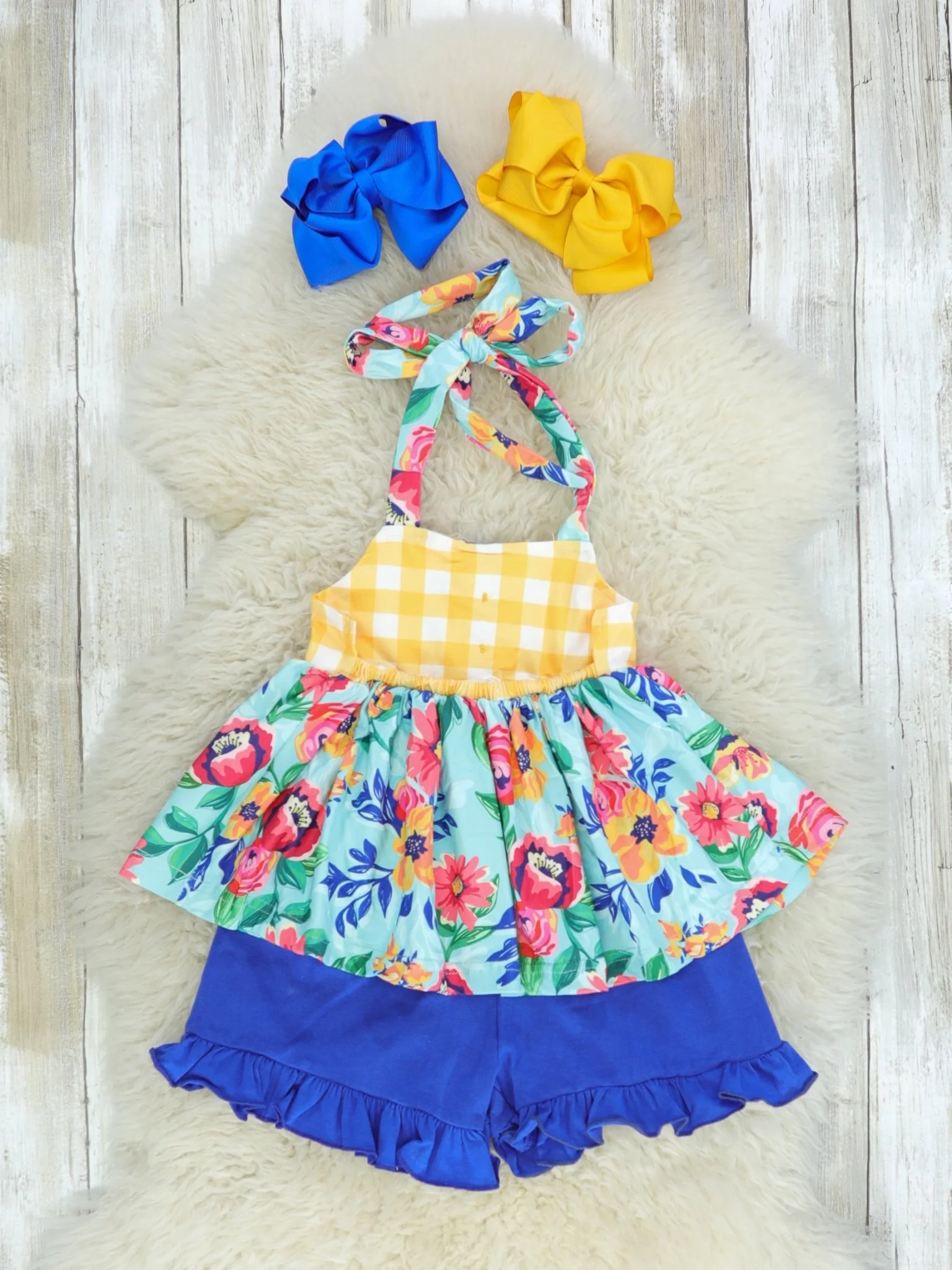 Fun Floral Halter Ruffle Outfit - Image 2