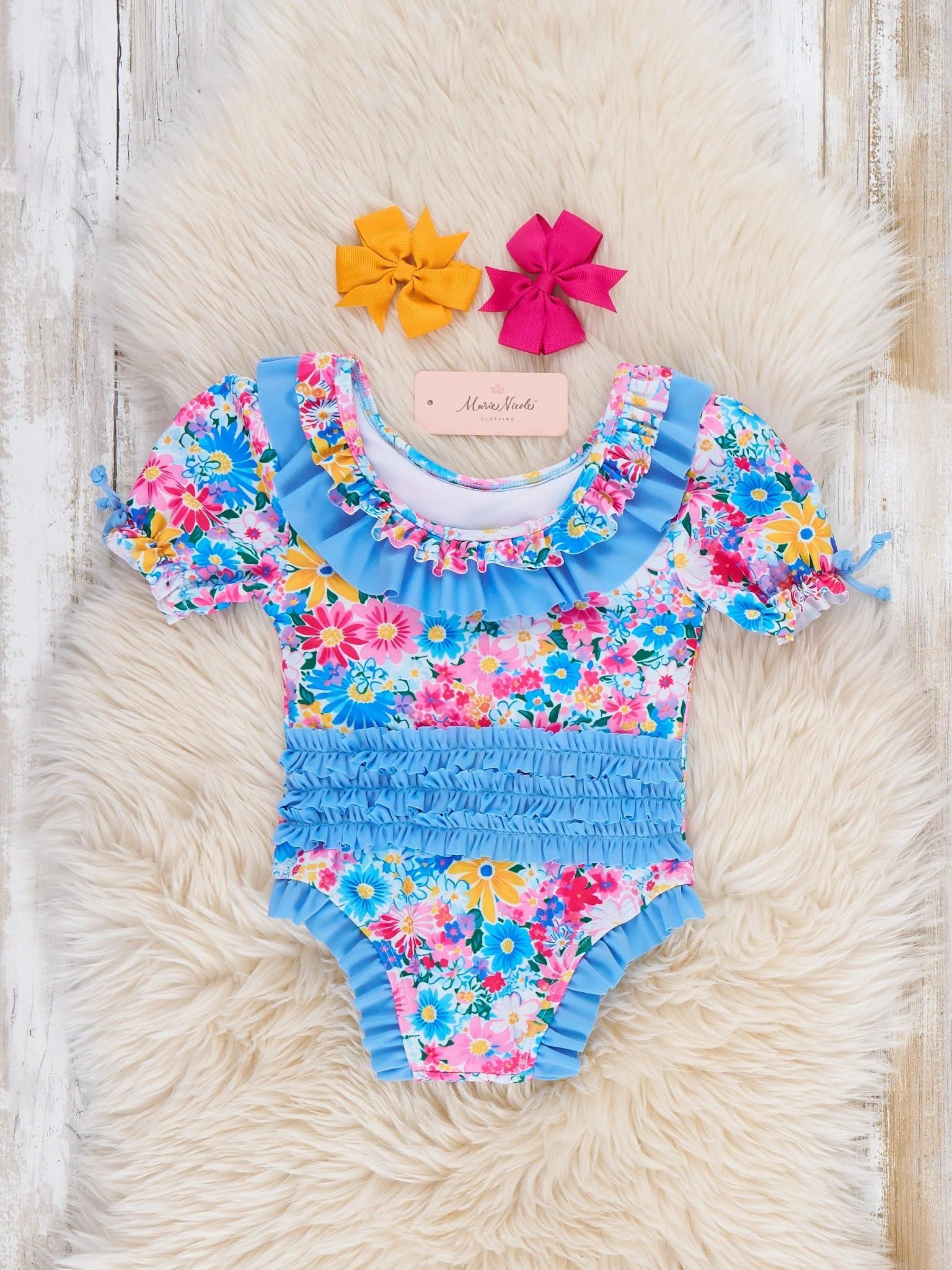 Garden Gala Puff Sleeve Ruffle Swimsuit - Image 4