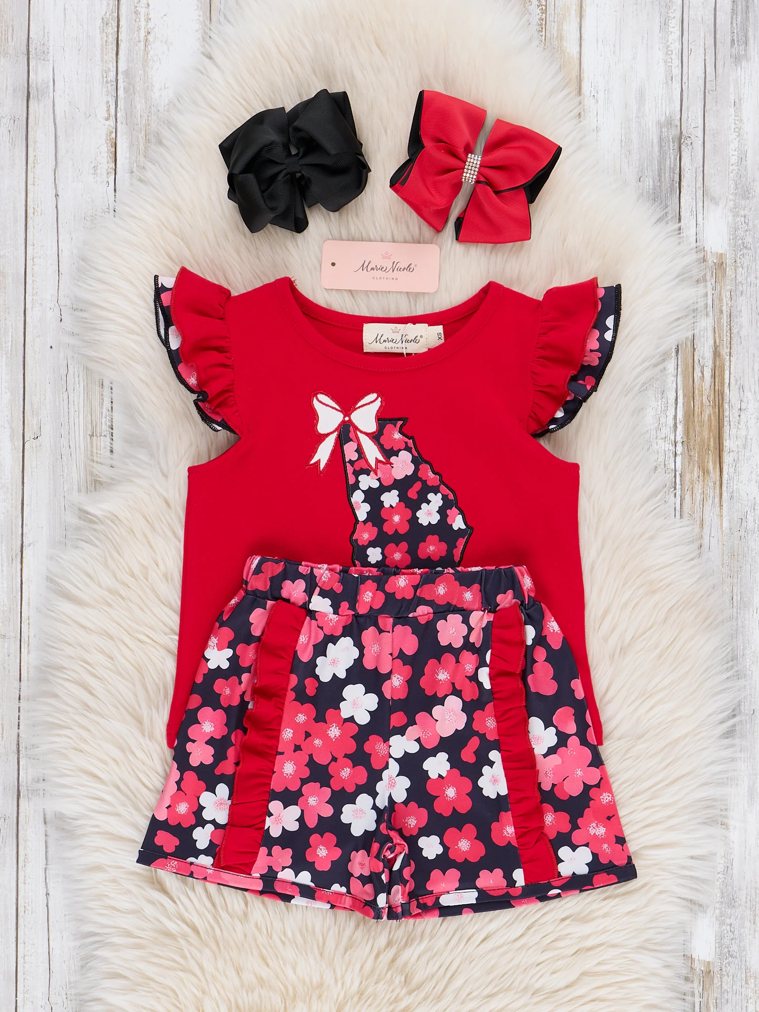 Georgia Embroidered Floral Ruffle Outfit - Image 2