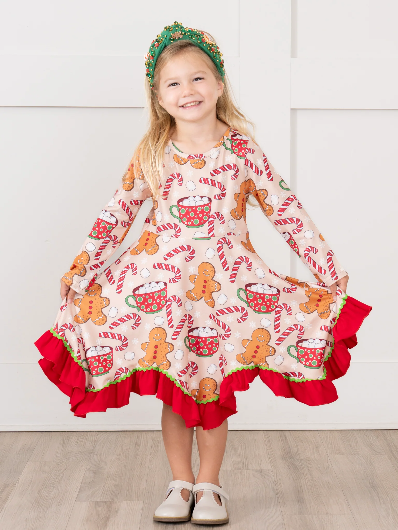 Gingerbread & Cocoa Ruffle Dress