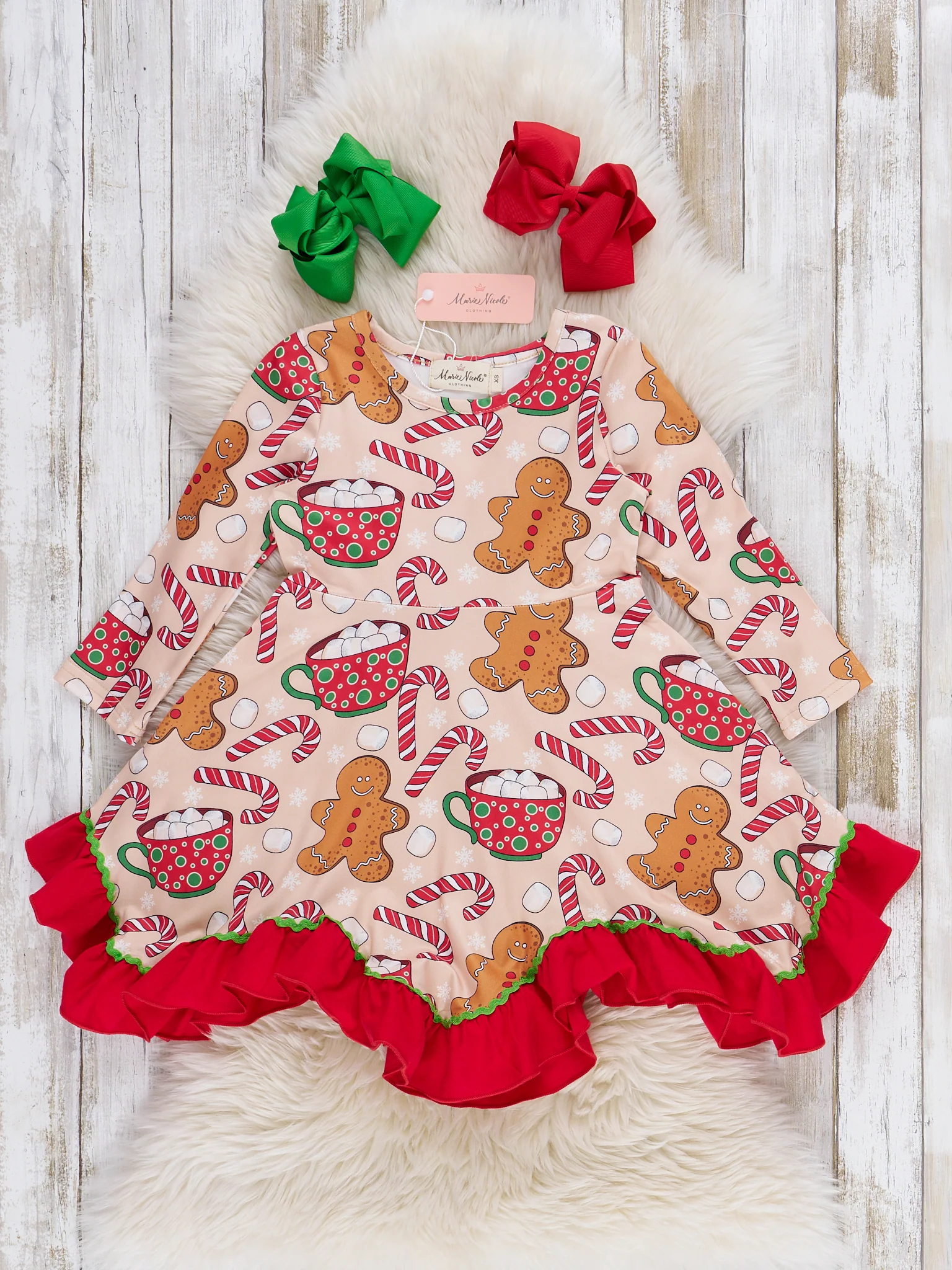 Gingerbread & Cocoa Ruffle Dress - Image 2