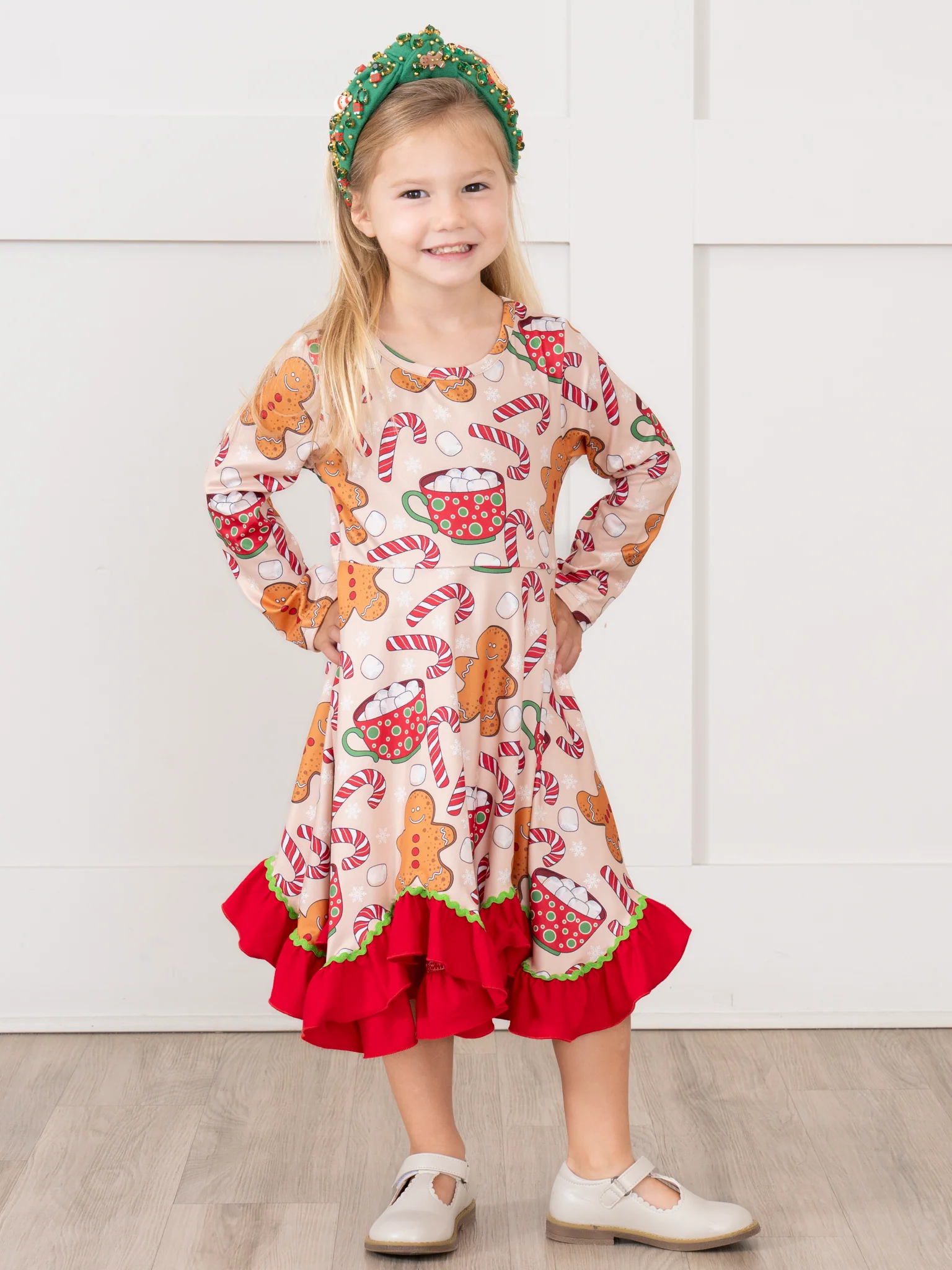 Gingerbread & Cocoa Ruffle Dress - Image 4