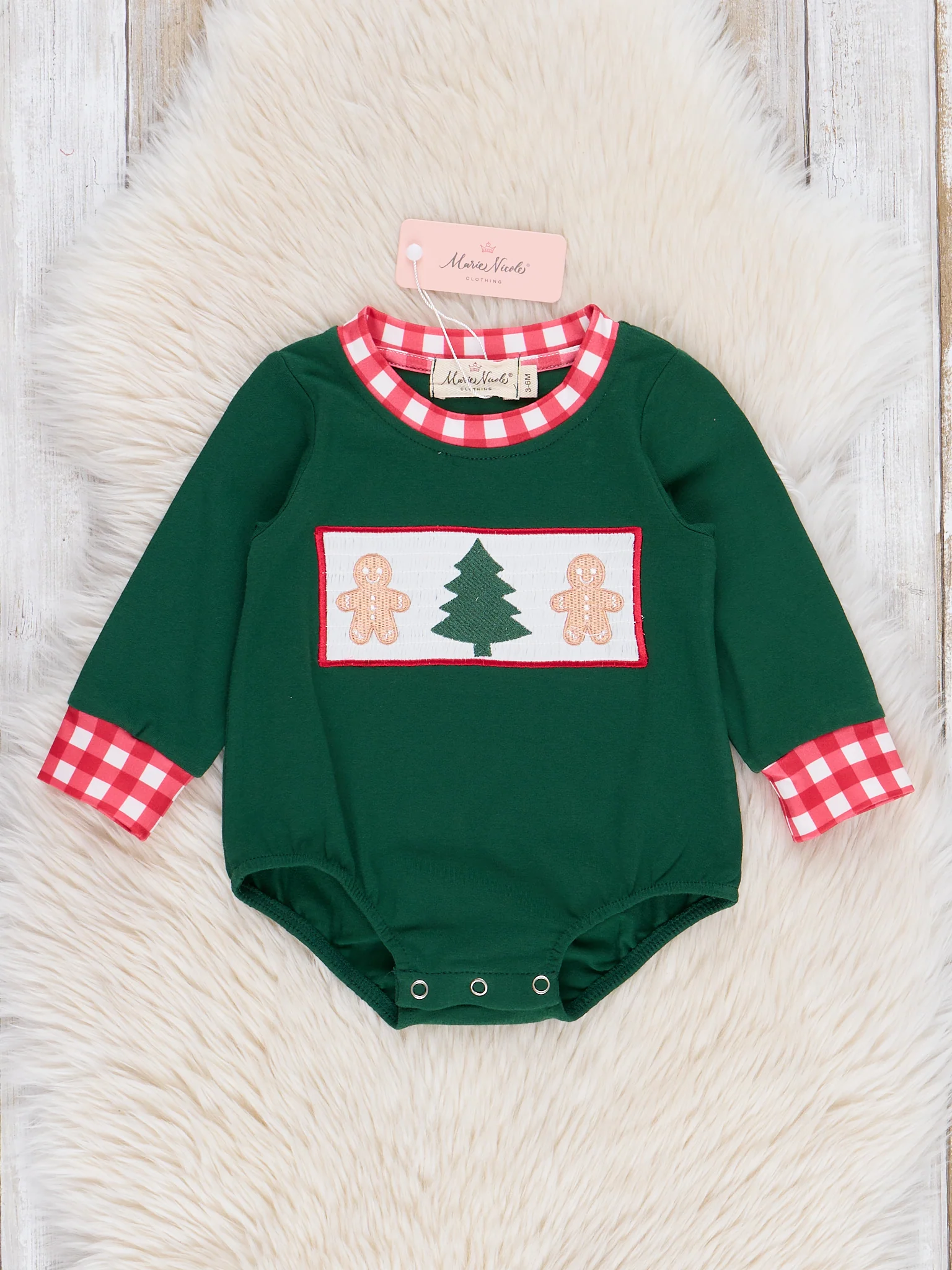 Gingerbread Dance Smocked Bubble Romper