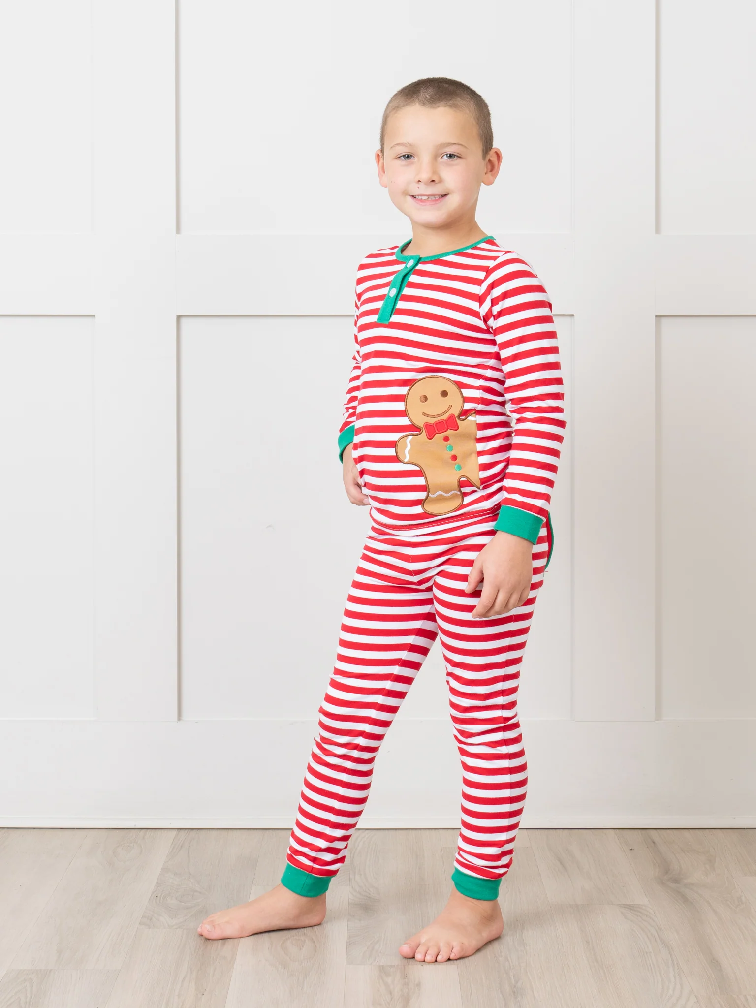 Gingerbread Dreams Striped Christmas Pajamas - Boys & Girls - Image 9