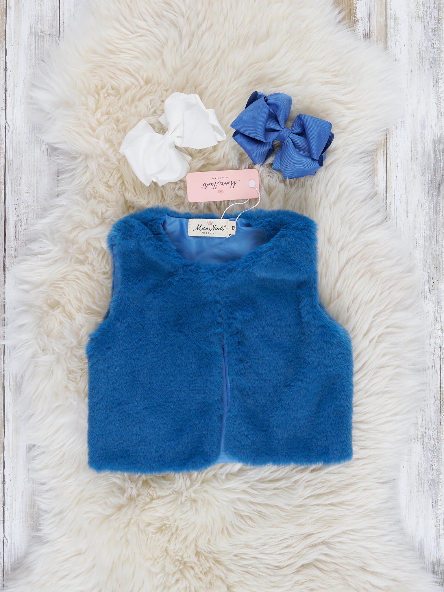 Gingerbread Garden Swing Dress w/ Faux Fur Vest - Image 4