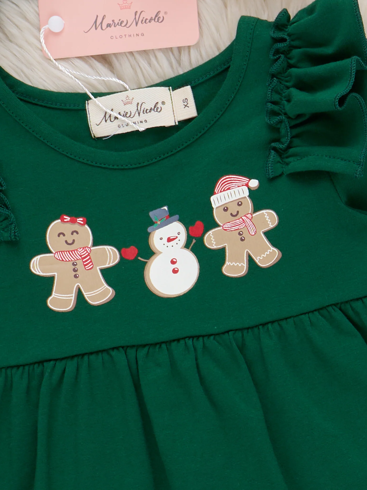 Gingerbread Snowmen Building Ruffle Outfit - Image 3