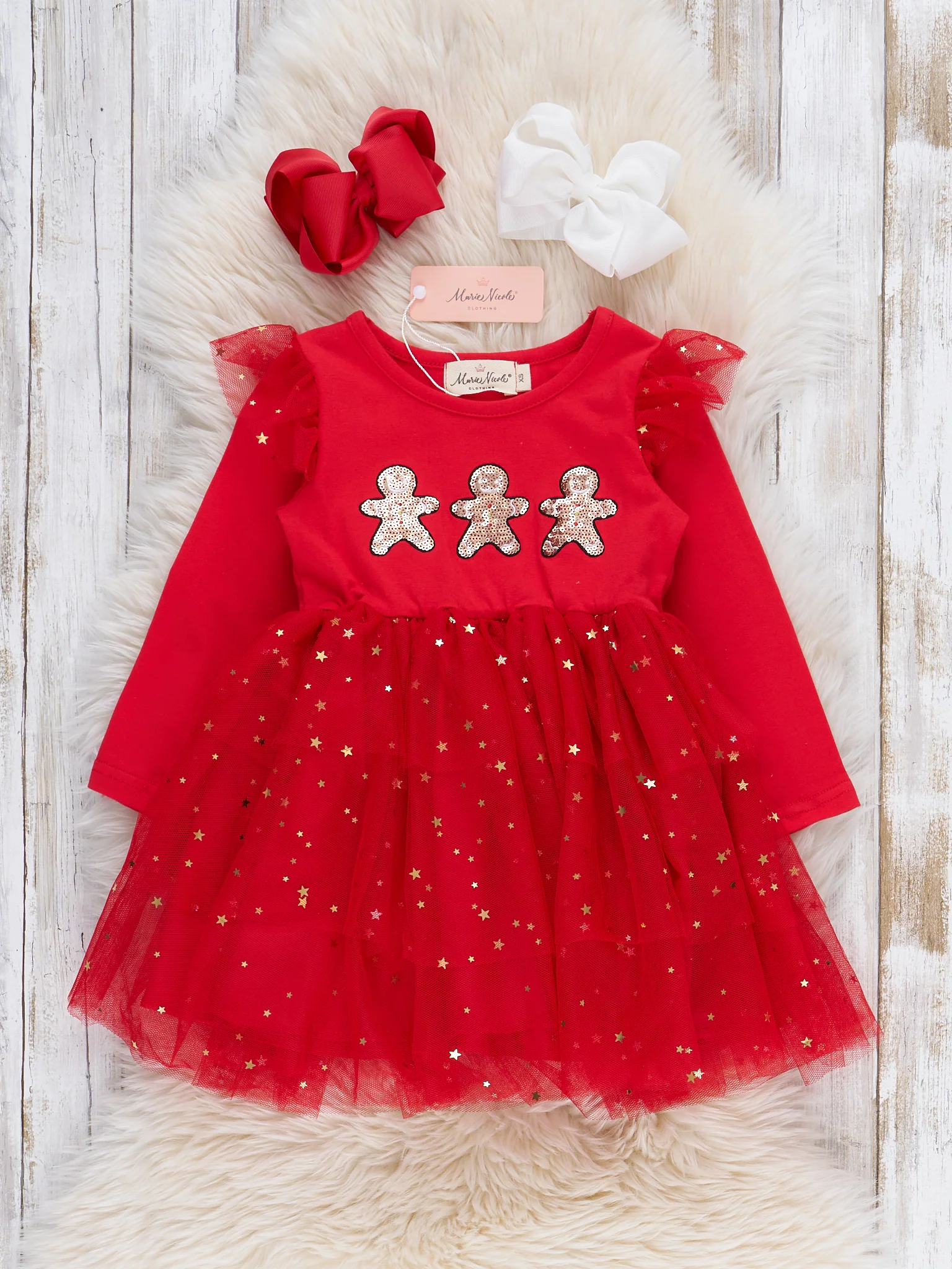 Gingerbread Sparkle Embroidered Tulle Dress - Image 2