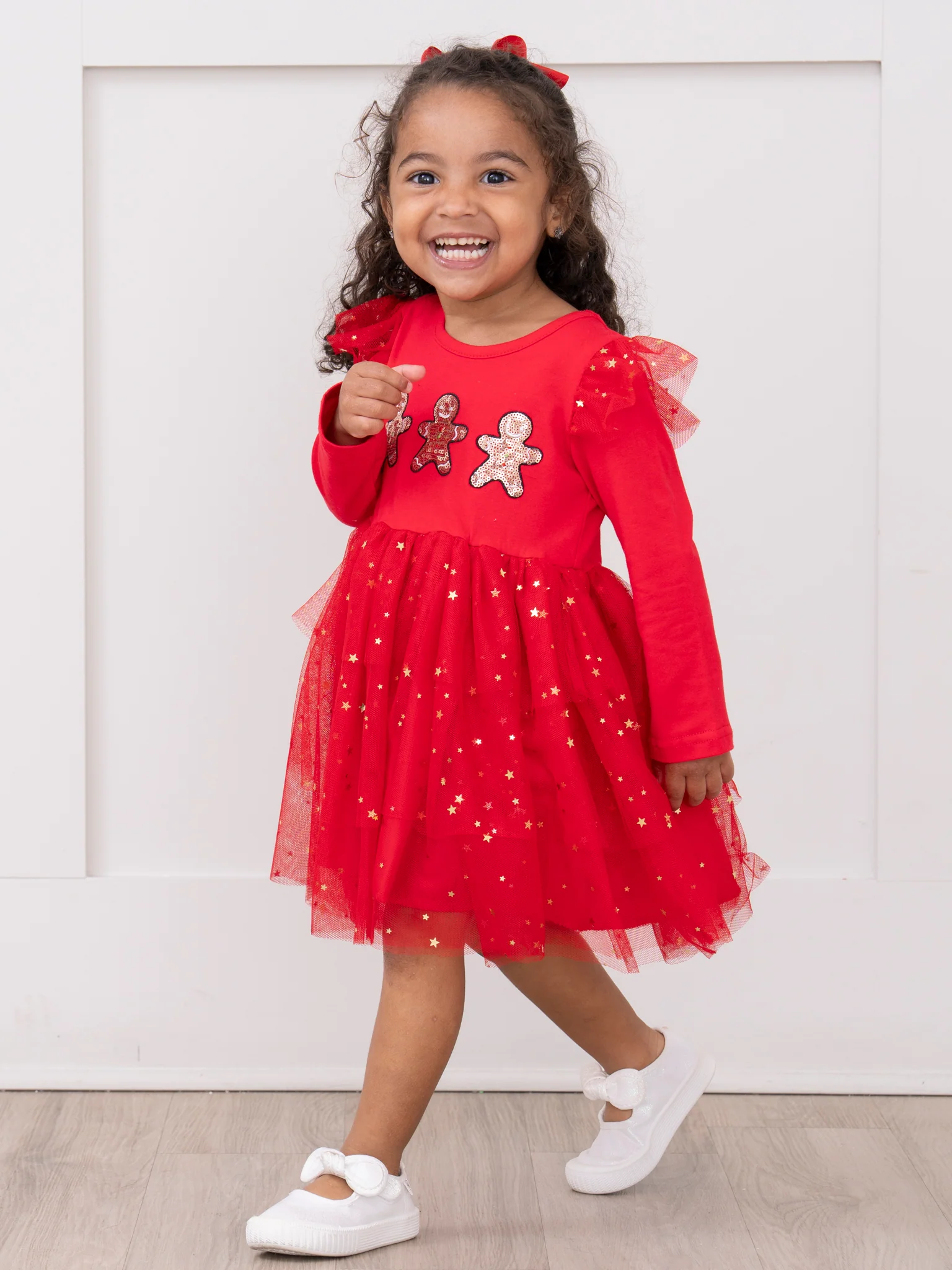 Gingerbread Sparkle Embroidered Tulle Dress - Image 4