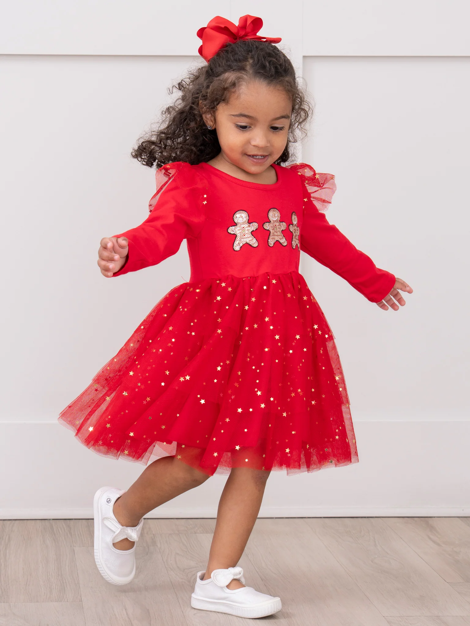 Gingerbread Sparkle Embroidered Tulle Dress - Image 5