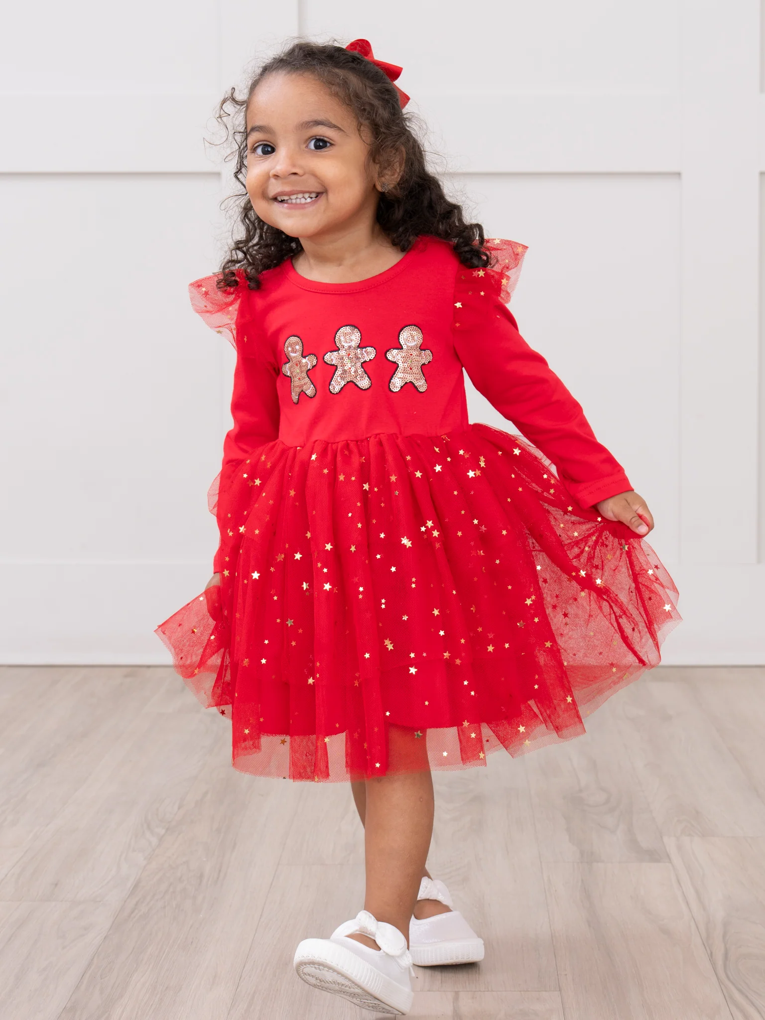Gingerbread Sparkle Embroidered Tulle Dress - Image 6