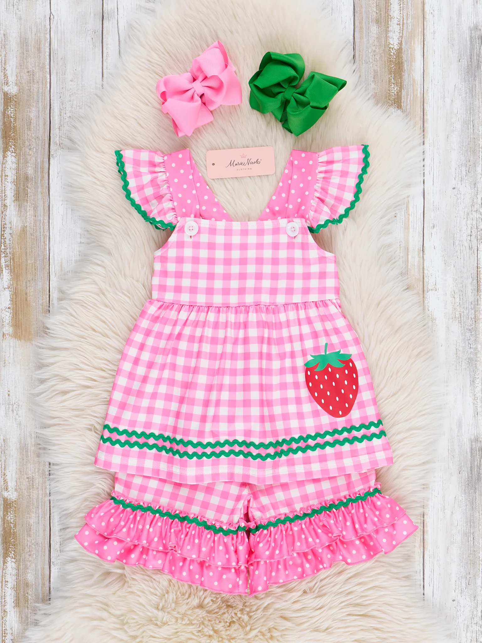 Gingham & Berries Delight Ruffle Outfit - Image 2