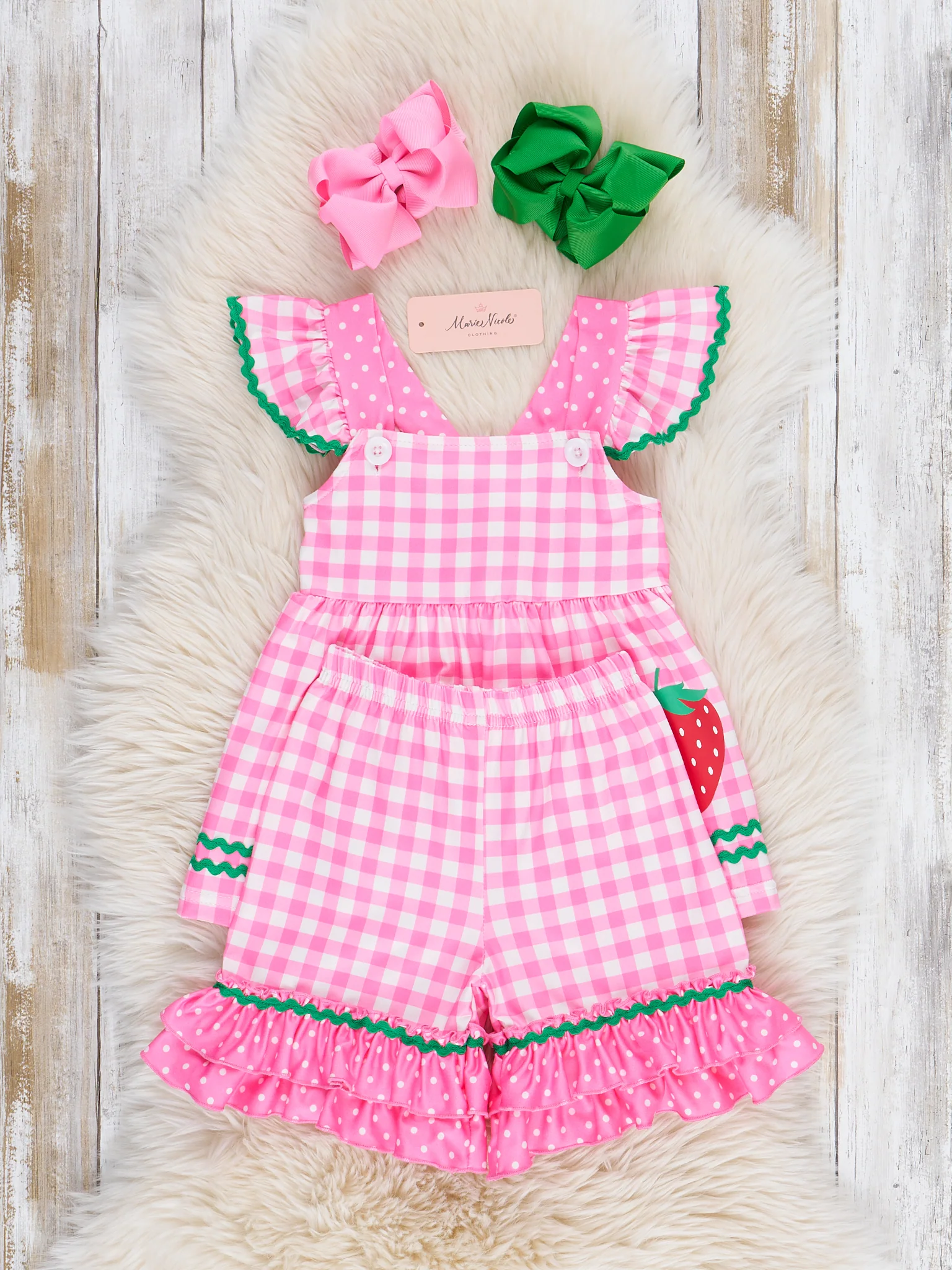 Gingham & Berries Delight Ruffle Outfit - Image 3
