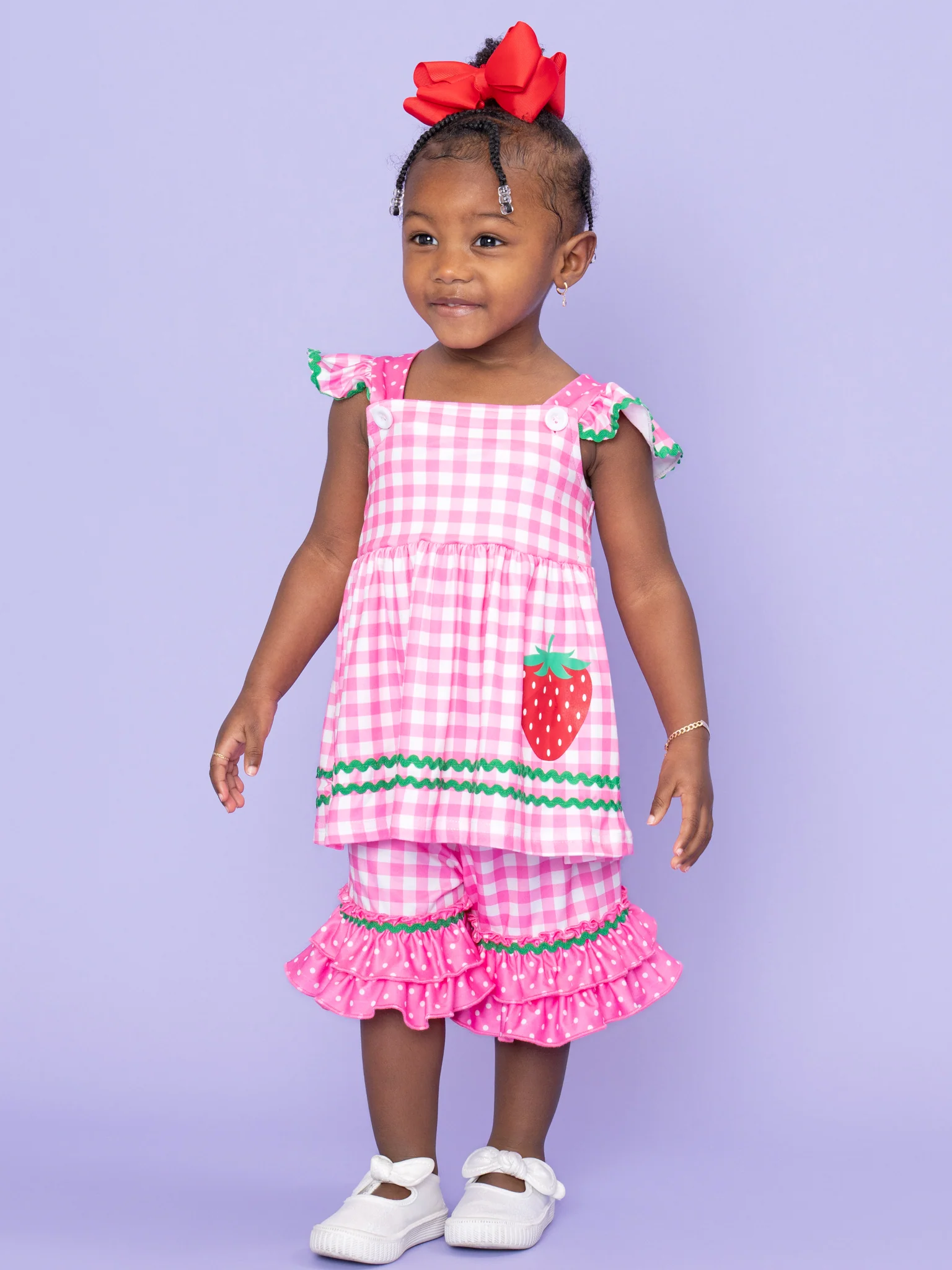 Gingham & Berries Delight Ruffle Outfit - Image 5