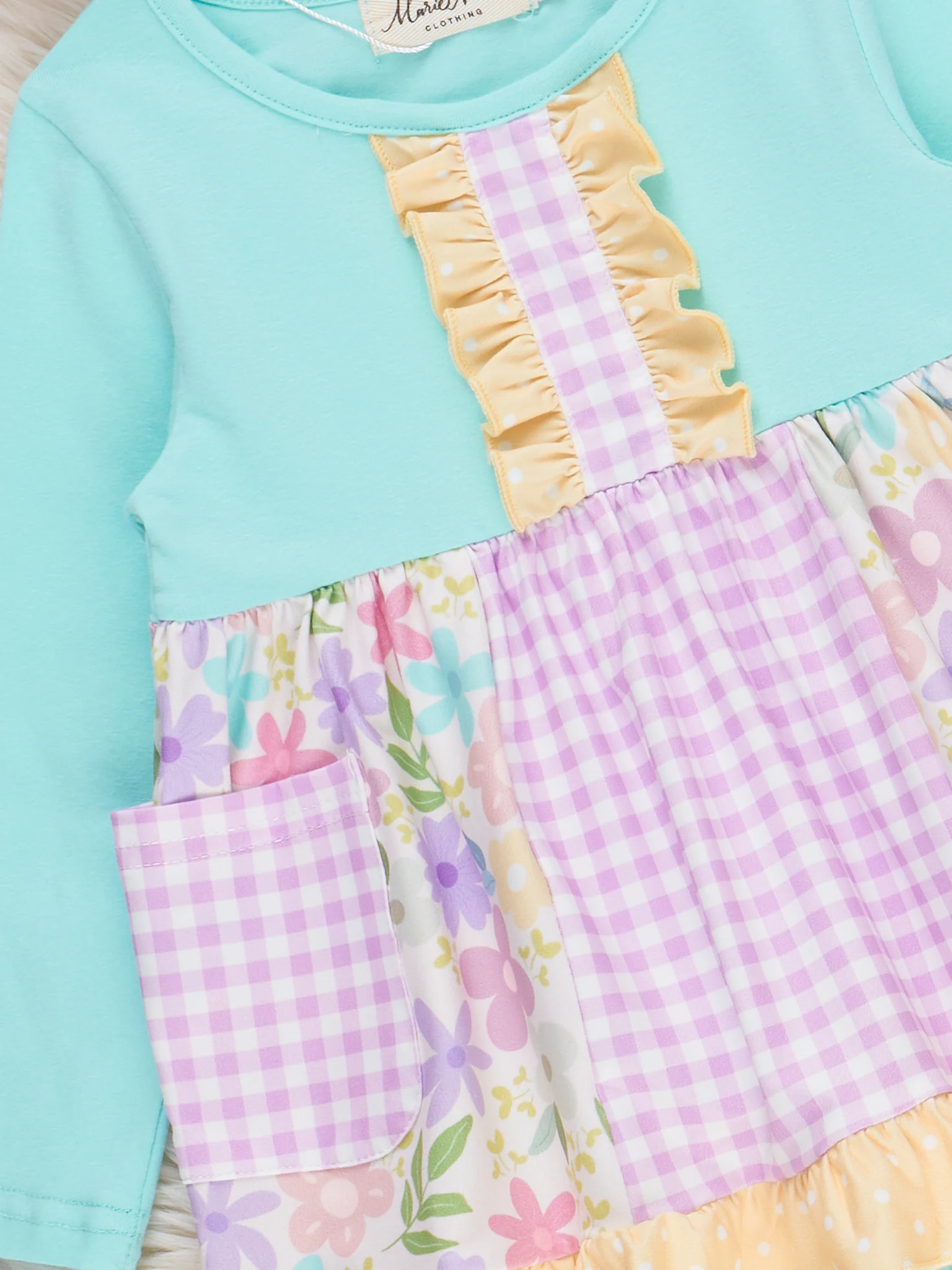 Gingham Floral Garden Ruffle Outfit - Image 4