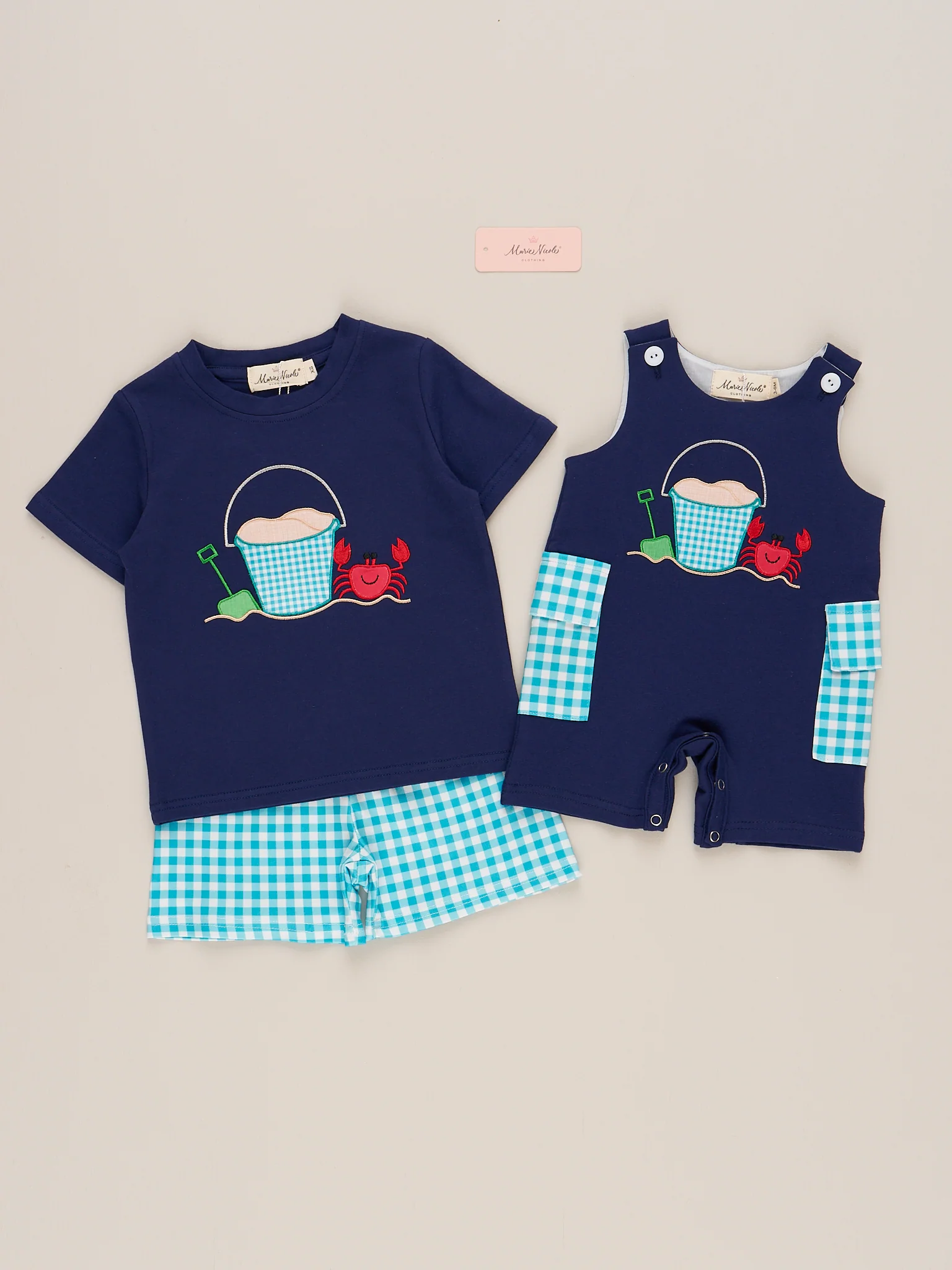 Gingham Little Beach Boy Outfit - Image 3