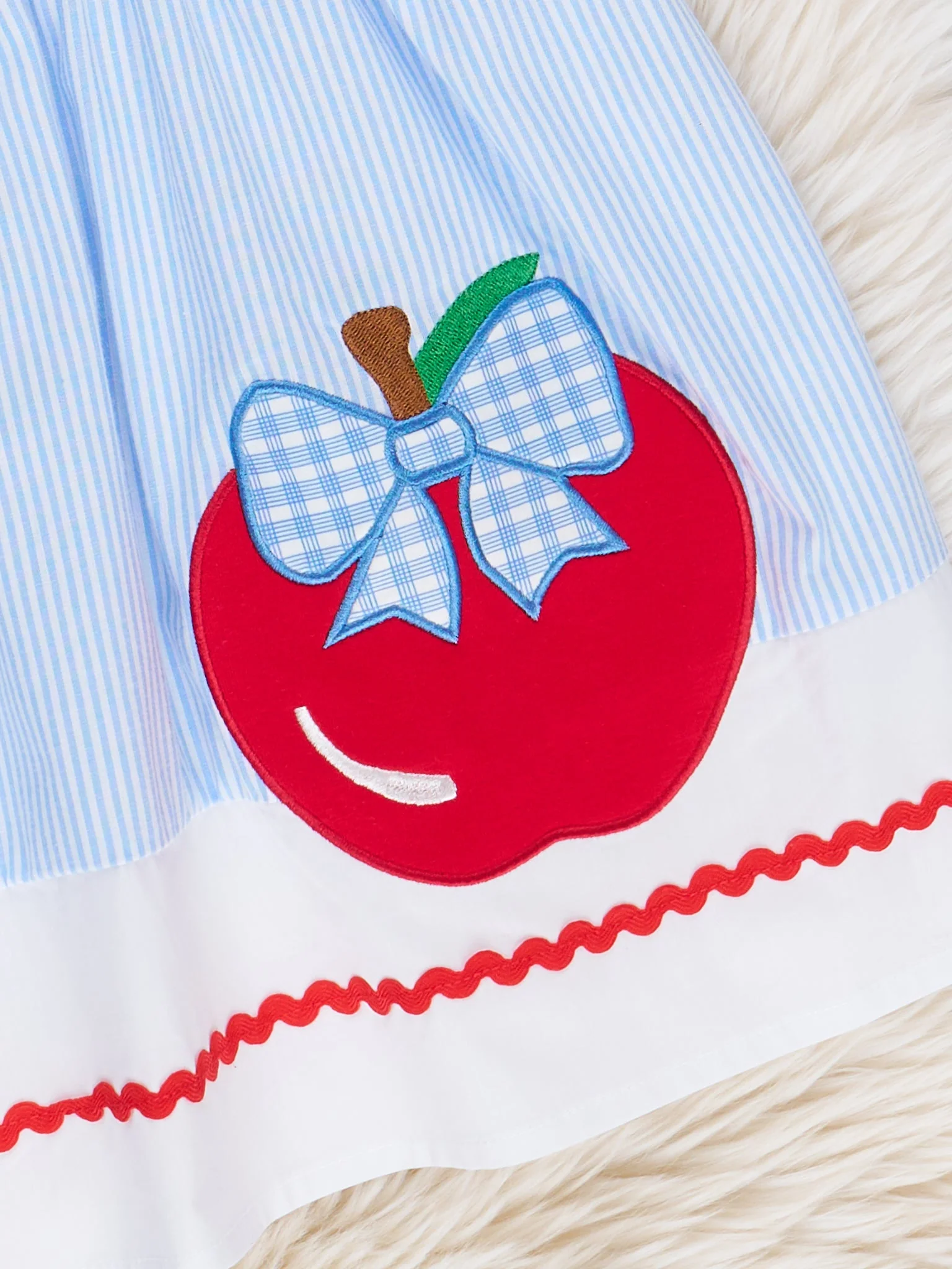 Gingham Ribbon Apple Dress - Image 3