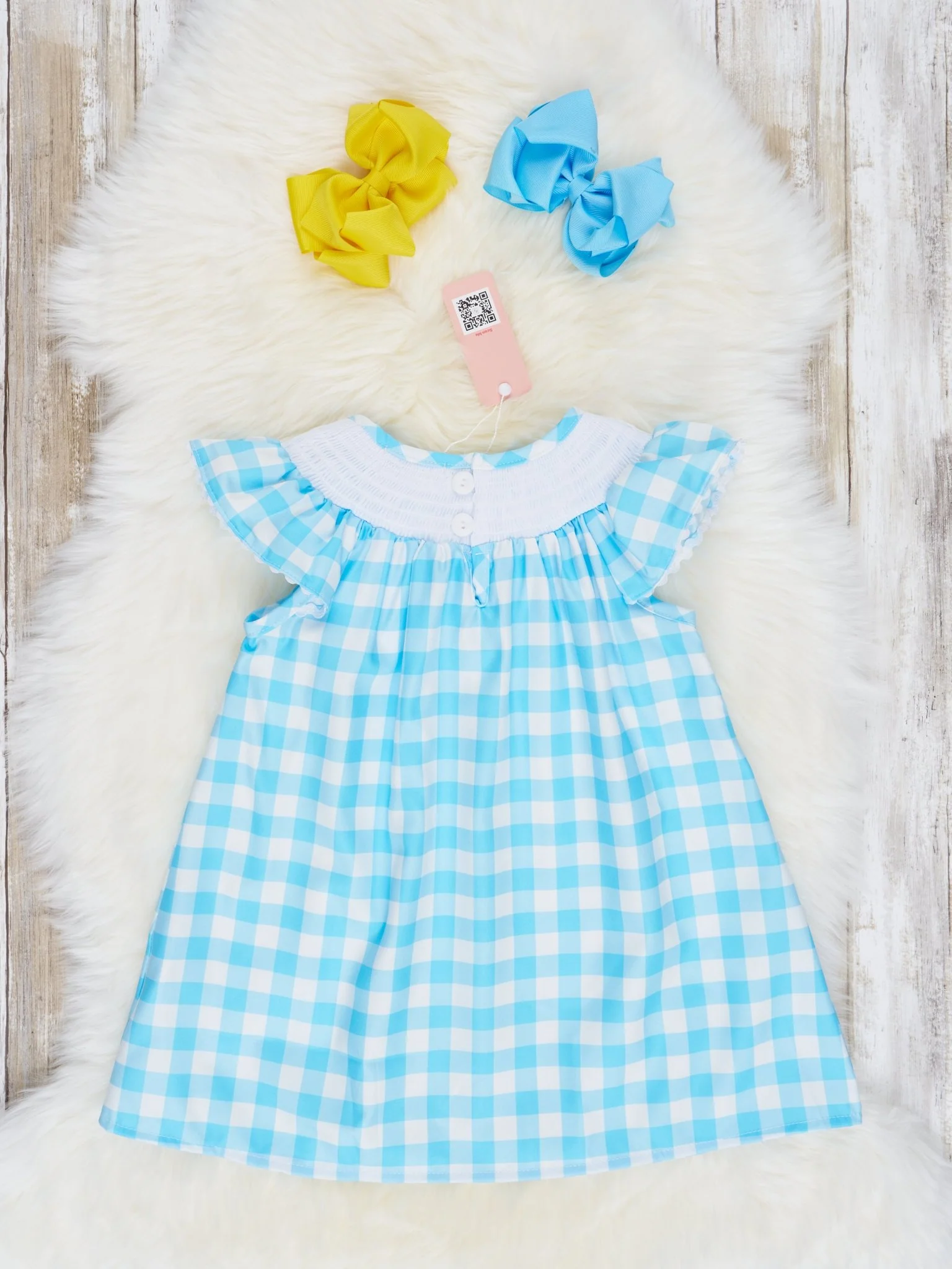 Gingham Smocked Daisy Dress - Image 2