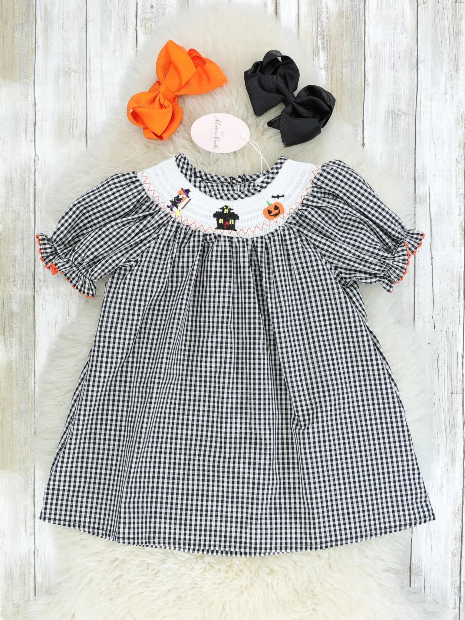 Gingham Smocked Halloween Dress