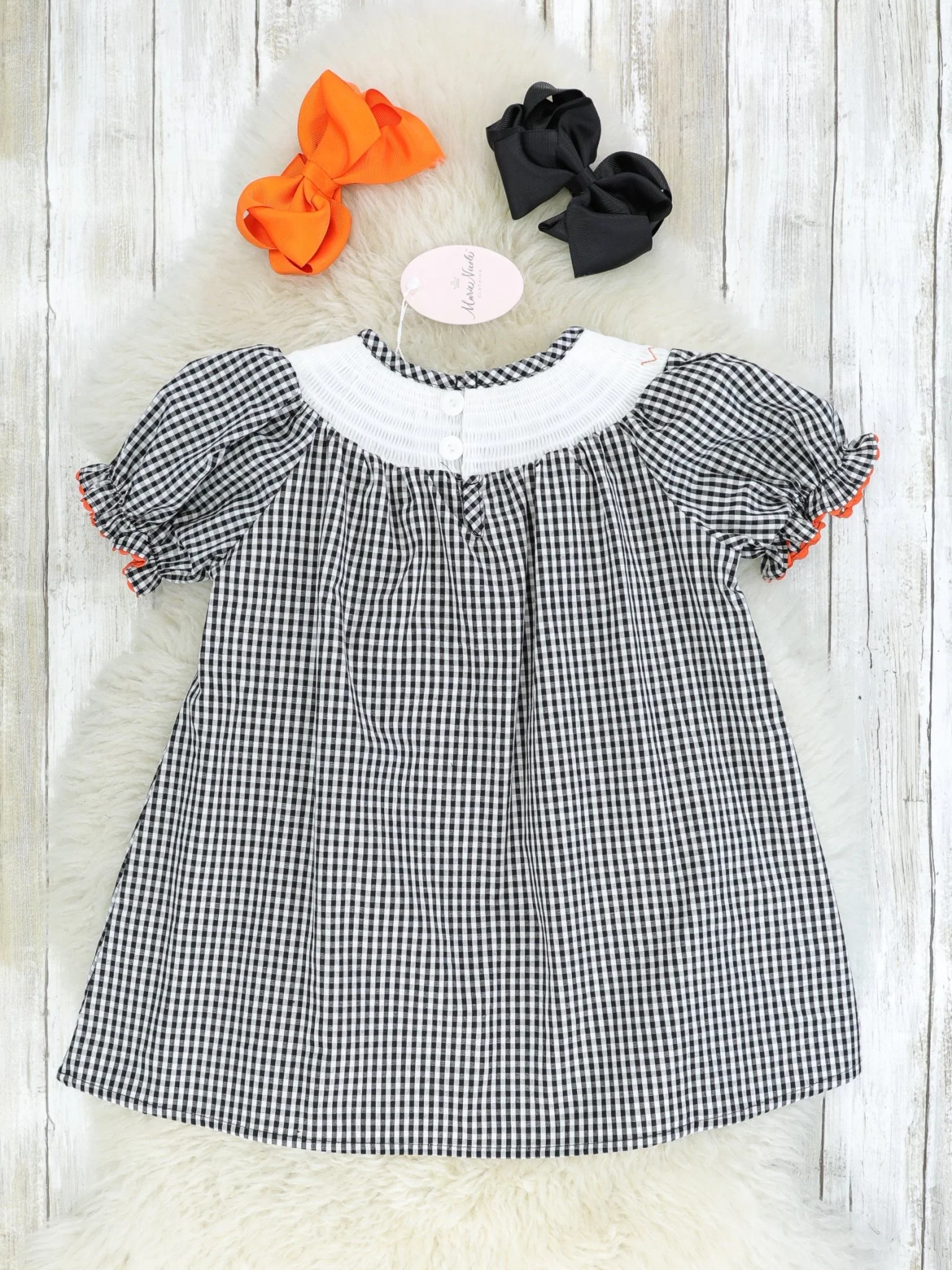 Gingham Smocked Halloween Dress - Image 2