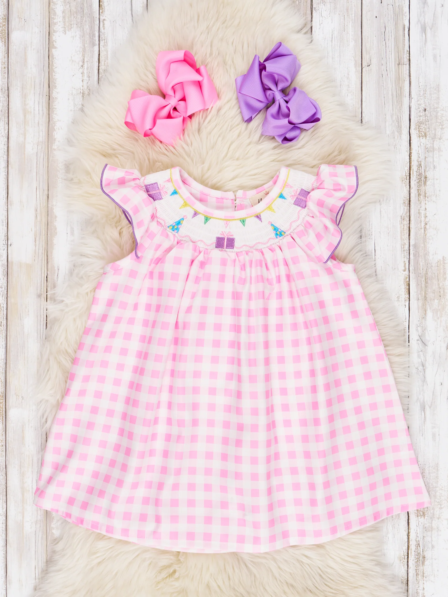 Gingham Smocked Party Dress