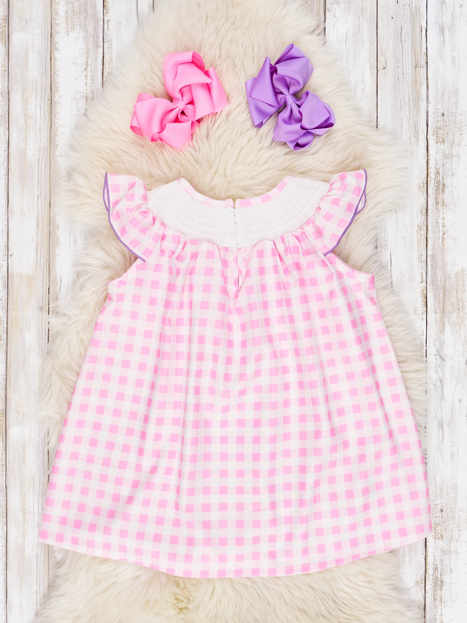 Gingham Smocked Party Dress - Image 2