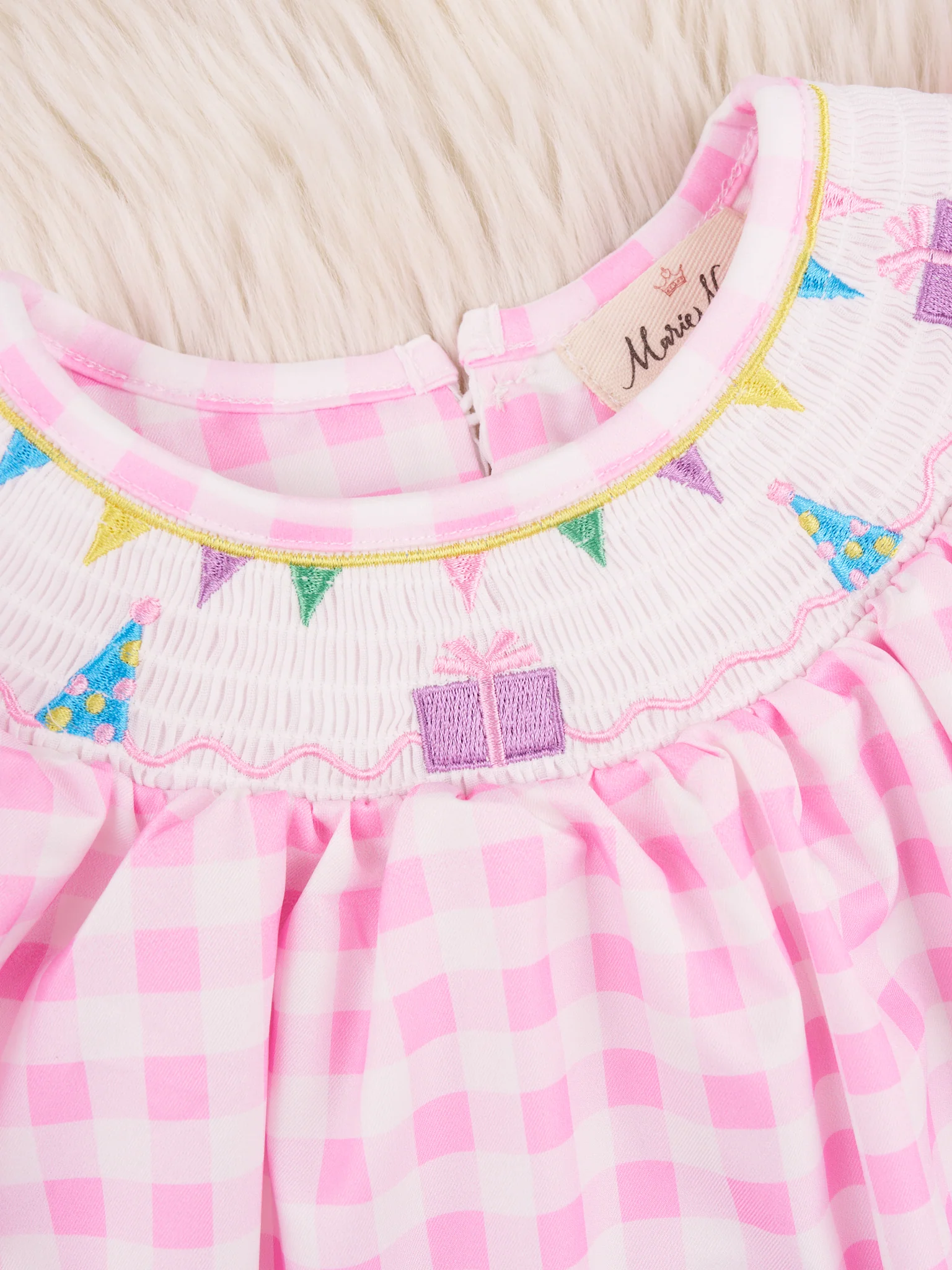 Gingham Smocked Party Dress - Image 3
